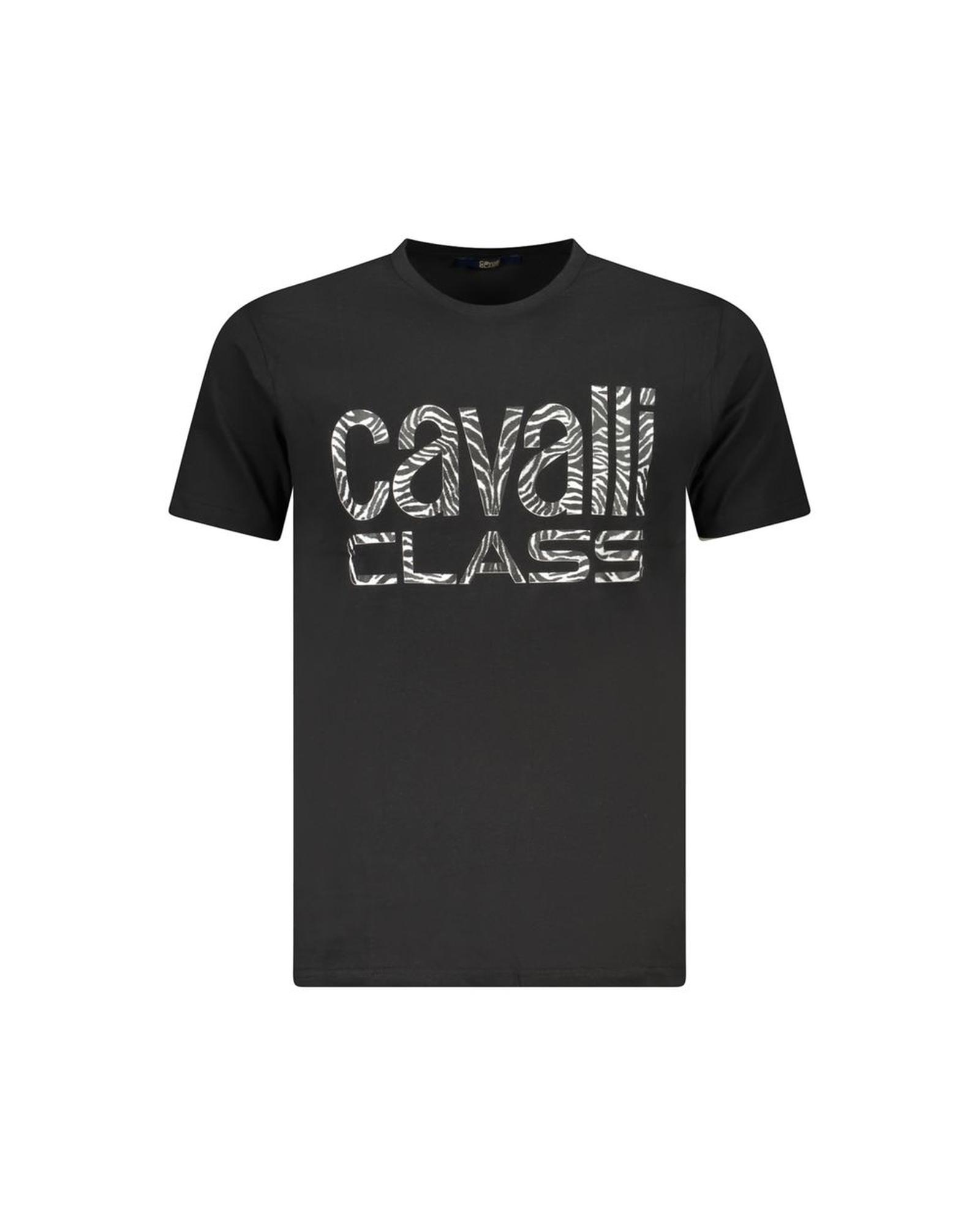 V539-CA-36678-L-202506161420-00 Cavalli Class Men's Black Cotton T-Shirt - L - Image 1