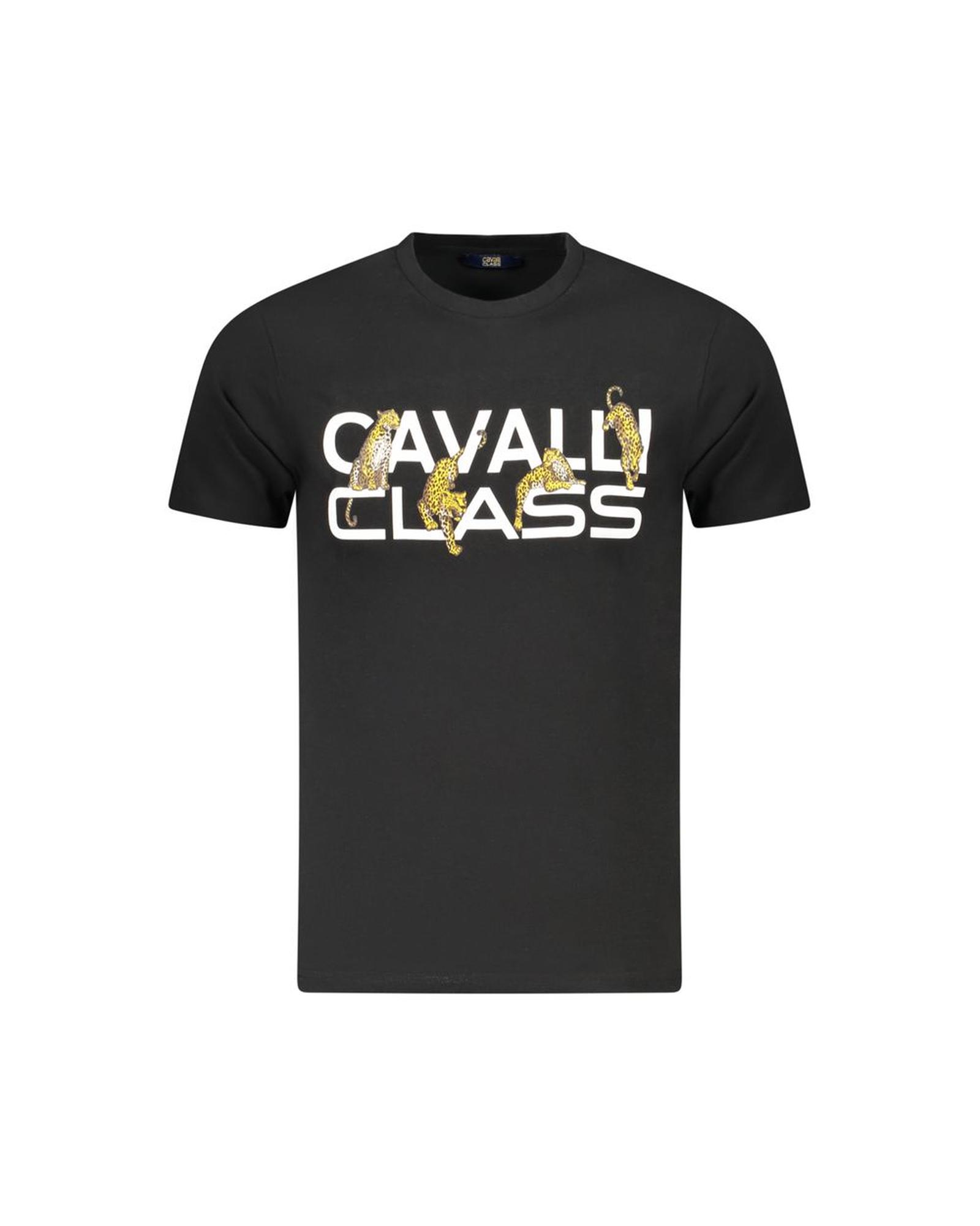 V539-CA-36679-M-202506161421-00 Cavalli Class Men's Black Cotton T-Shirt - M - Image 1