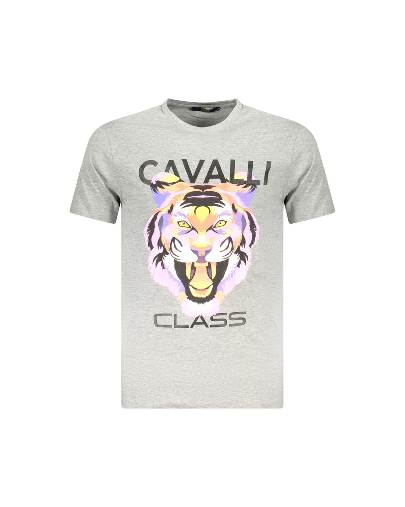 V539-CA-36680-XL-202506161425-00 Cavalli Class Men's Gray Cotton T-Shirt - XL - Image 1