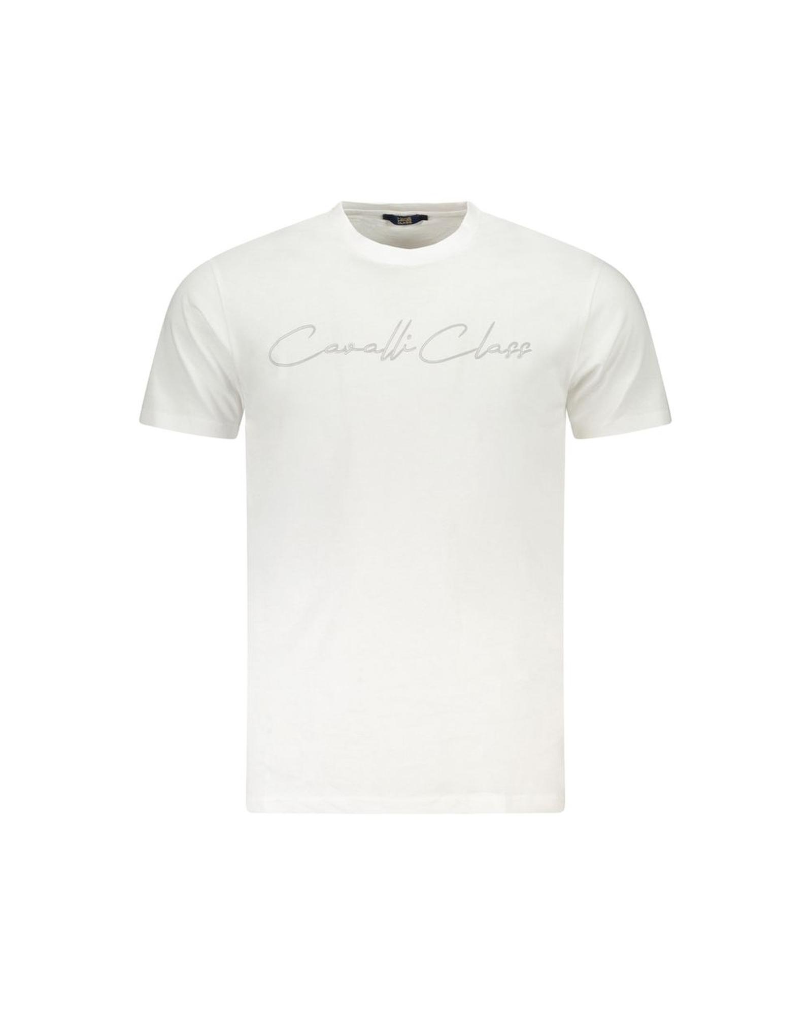 V539-CA-36689-M-202506161440-00 Cavalli Class Men's White Cotton TShirt - M - Image 1