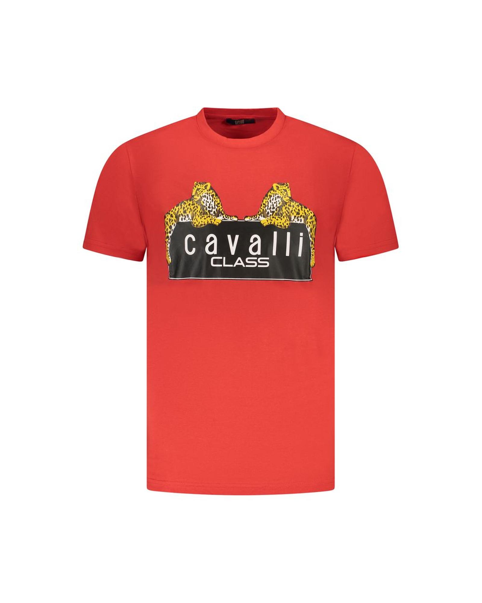 V539-CA-36717-L-202506161916-00 Cavalli Class Men's Red Cotton T-Shirt - L - Image 1