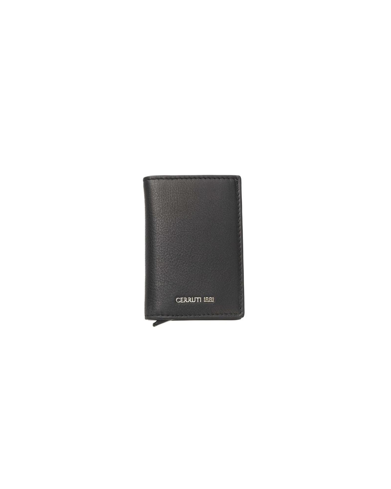 V539-CE-24014-202506161711-00 Cerruti 1881 Men's Elegant Black Calf Leather Wallet - One Size - Image 1