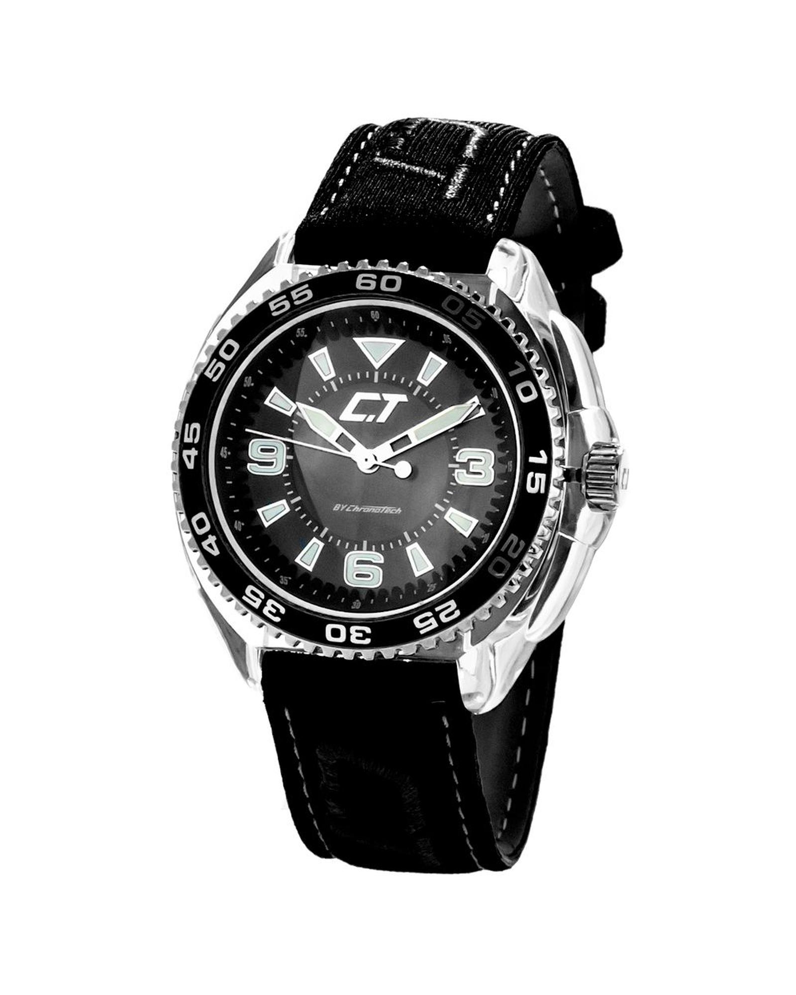 V539-CHCC6280L01AC-202506161735-00 Chronotech Men's Black Leather Watch - One Size - Image 1