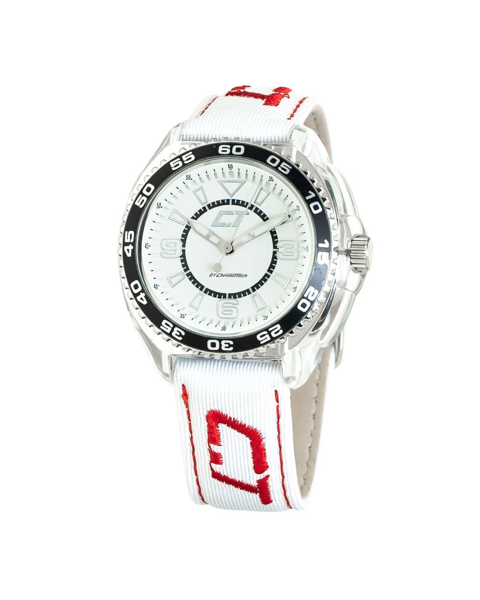 V539-CHCC6280L04AC-202506161735-00 Chronotech Men's White Leather Watch - One Size - Image 1