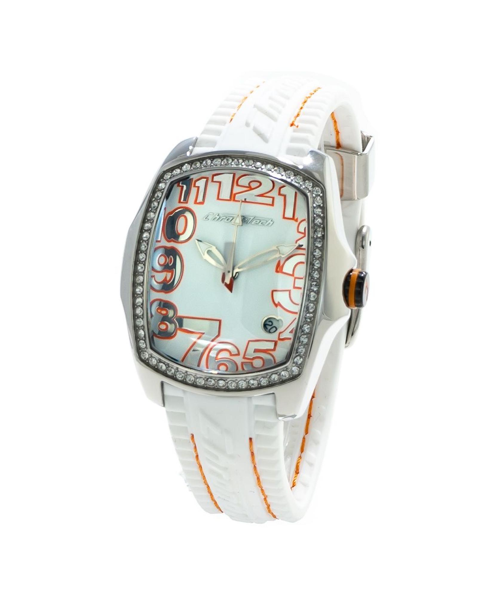 V539-CHCT7016LS09AC-202506161845-00 Chronotech Women's White Rubber Watch - One Size - Image 1