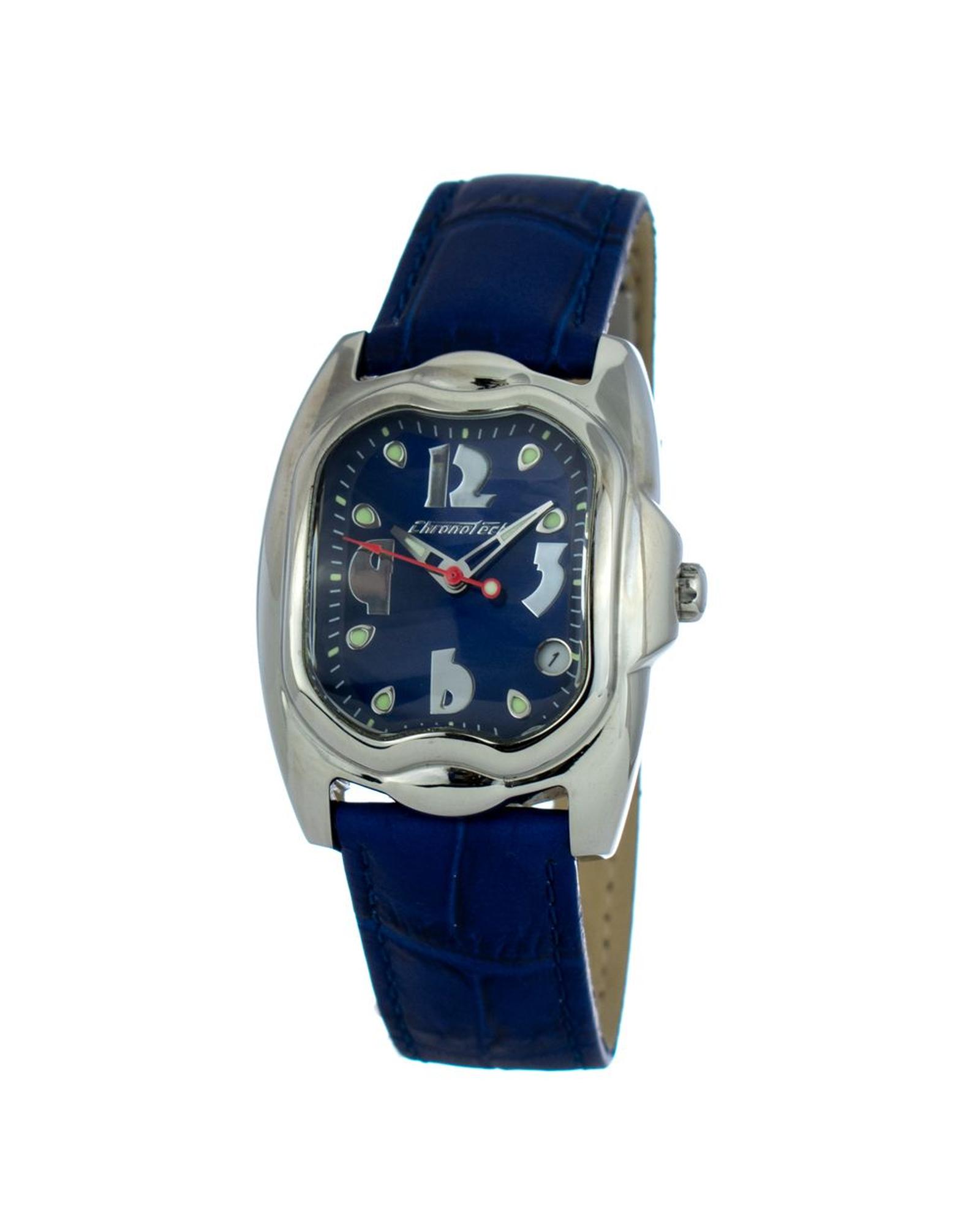 V539-CHCT7274L03AC-202506161703-00 Chronotech Women's Blue Leather Watch - One Size - Image 1