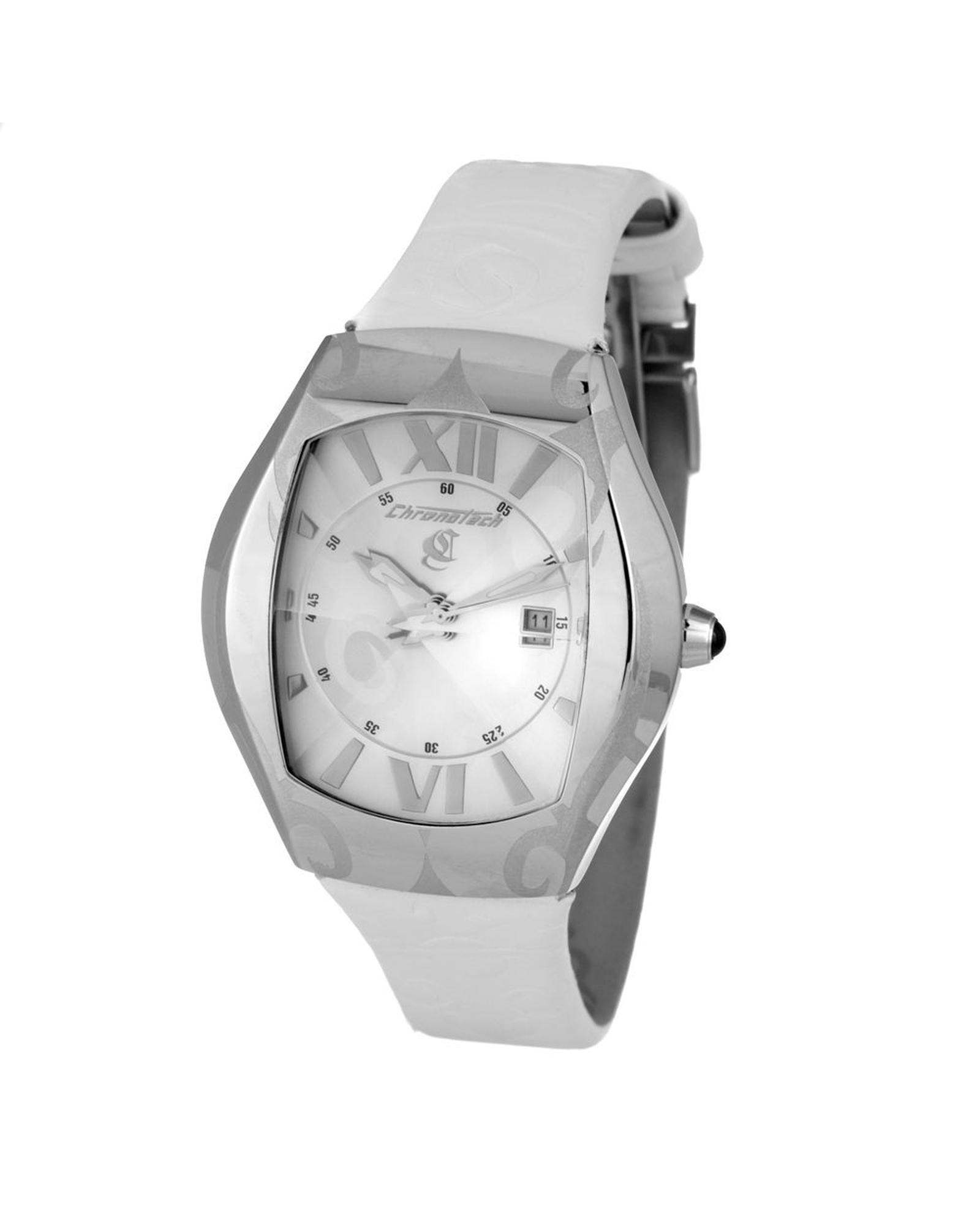 V539-CHCT7693J02AC-202506161741-00 Chronotech Men's White Leather Watch - One Size - Image 1