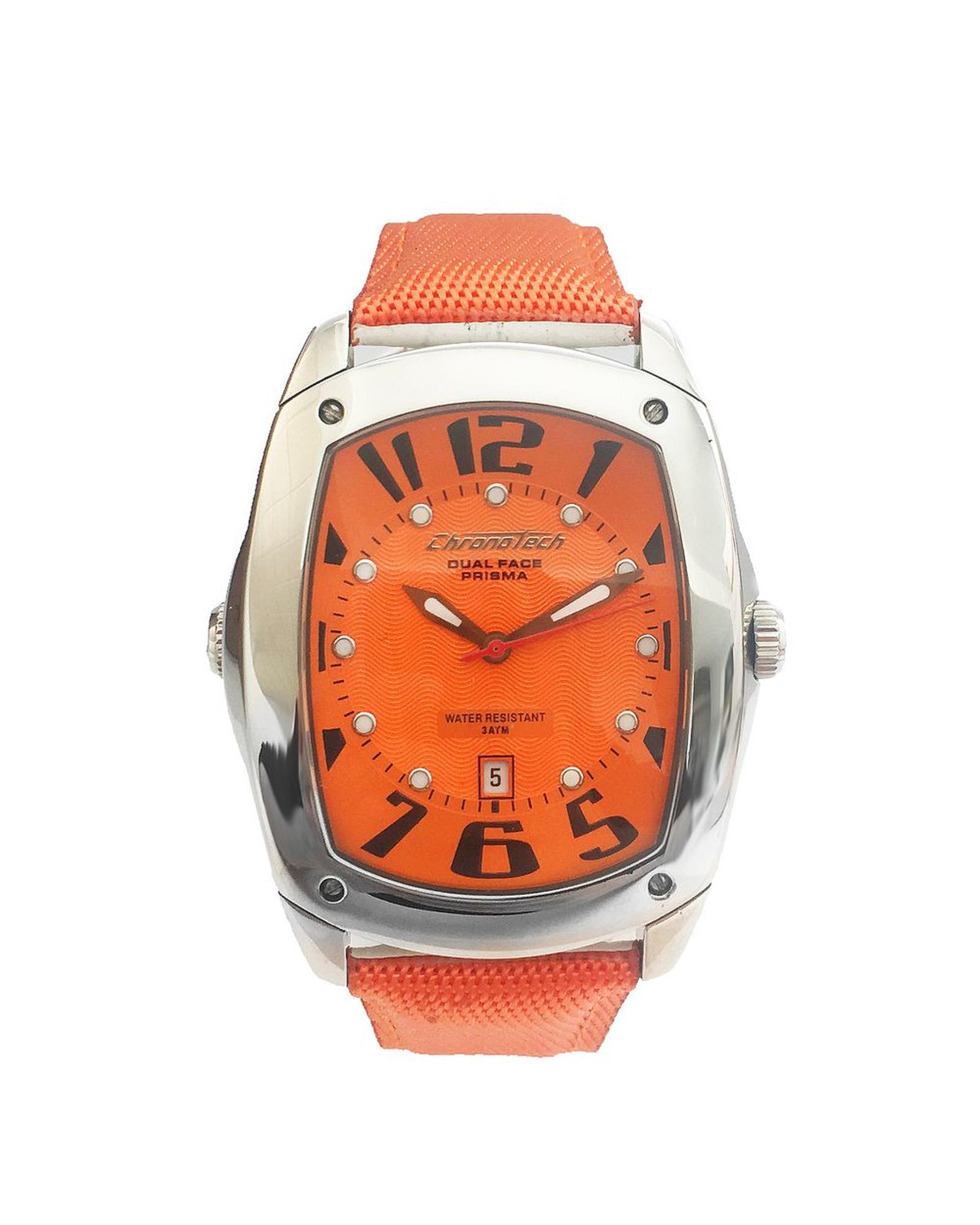 V539-CHCT7696M04AC-202506161747-00 Chronotech Unisex's Orange Leather Watch - One Size - Image 1