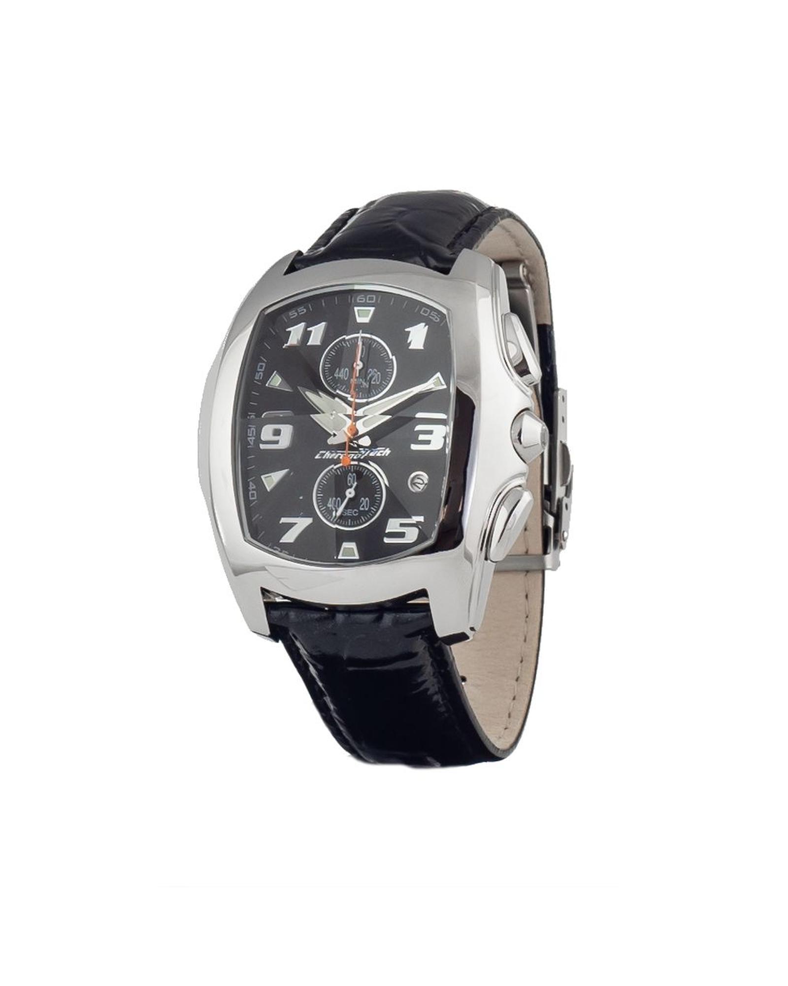 V539-CHCT7895M62AC-202506161803-00 Chronotech Men's Black Leather Watch - One Size - Image 1
