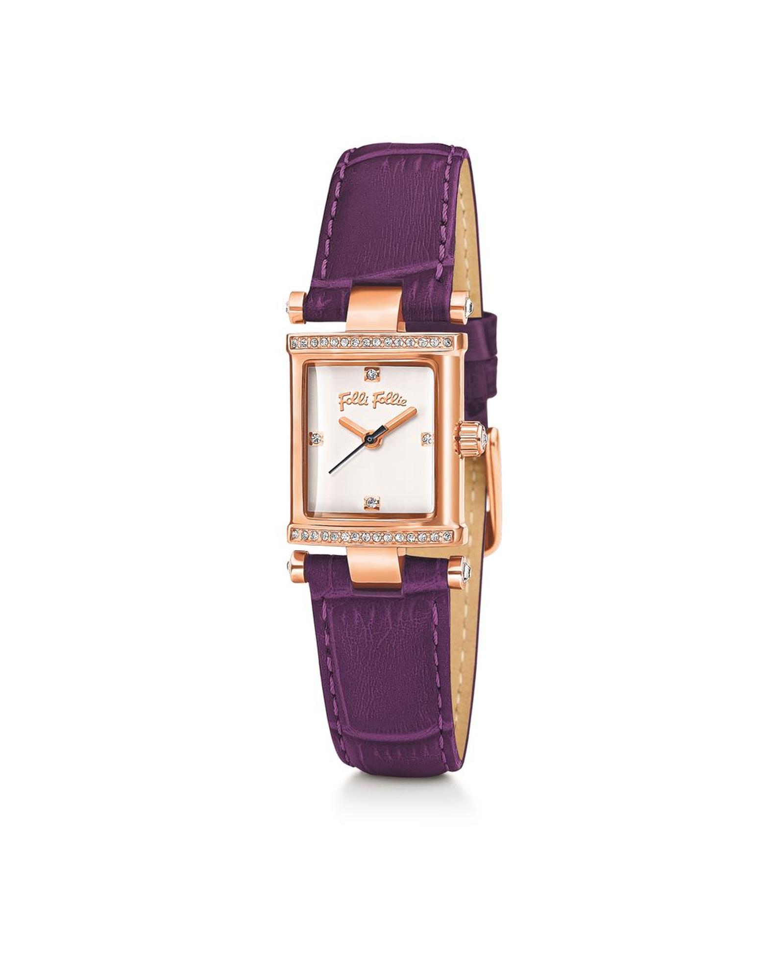 V539-FFWF13B037SSLAC-202506170016-00 Folli Follie Women's Purple Leather Watch - One Size - Image 1