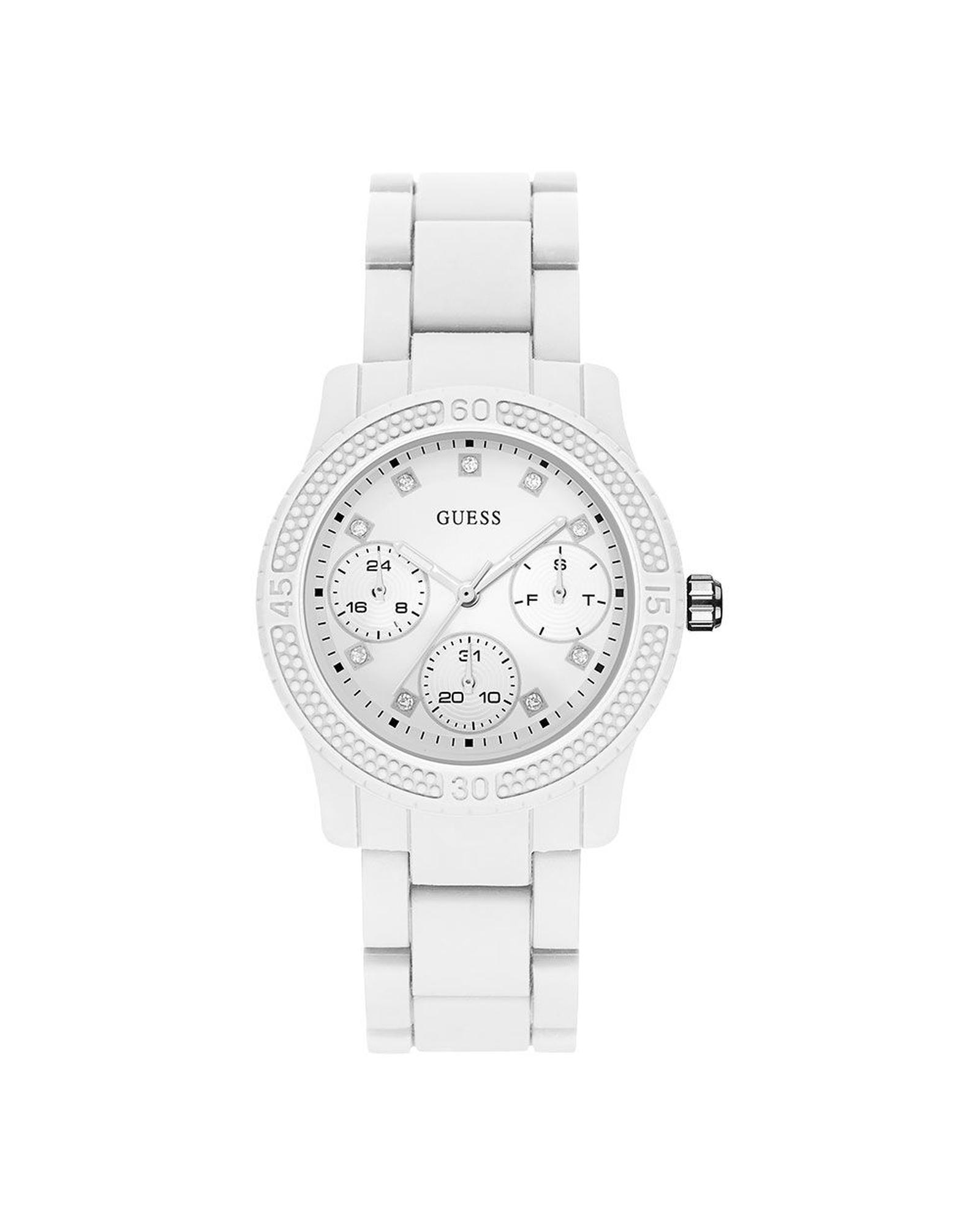 V539-GUW0944L1AC-202506170153-00 Guess Unisex's White Rubber Watch - One Size - Image 1