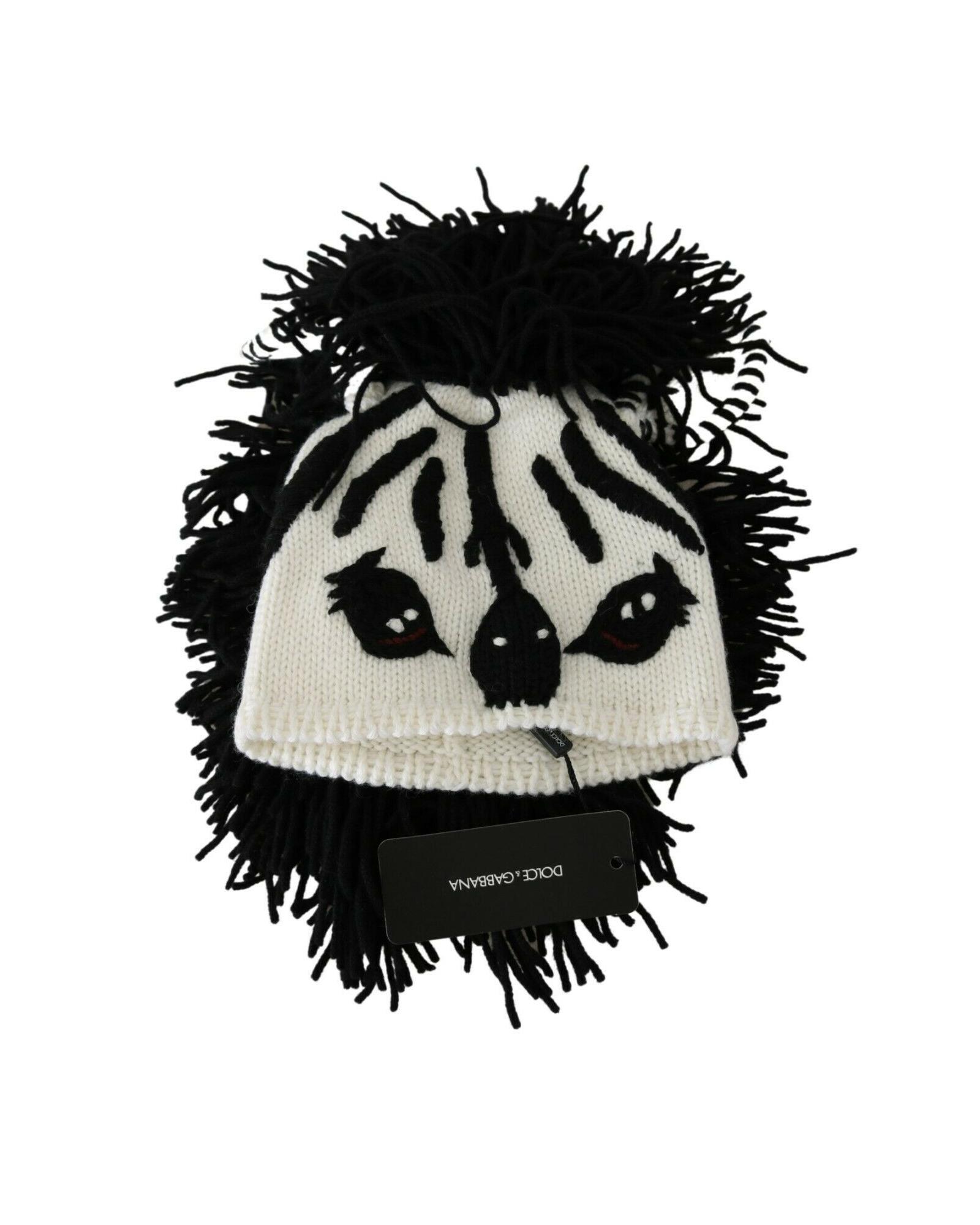 V539-HAT20056-202509010705-00 Dolce & Gabbana Animal Design Knitted Beanie Hat One Size Women - Image 1