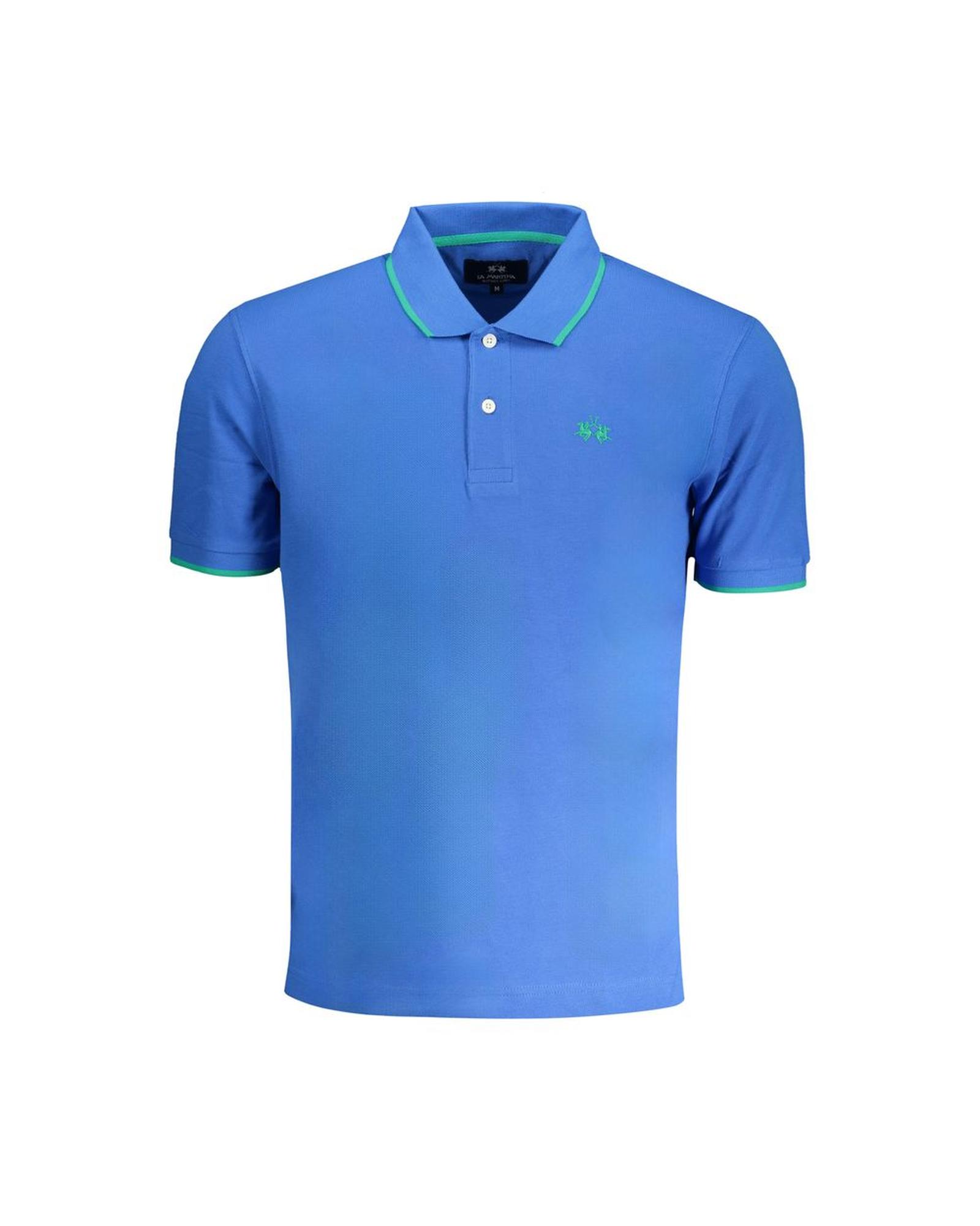 V539-LA-30435-S-202506170446-00 La Martina Men's Blue Cotton Polo Shirt - S - Image 1