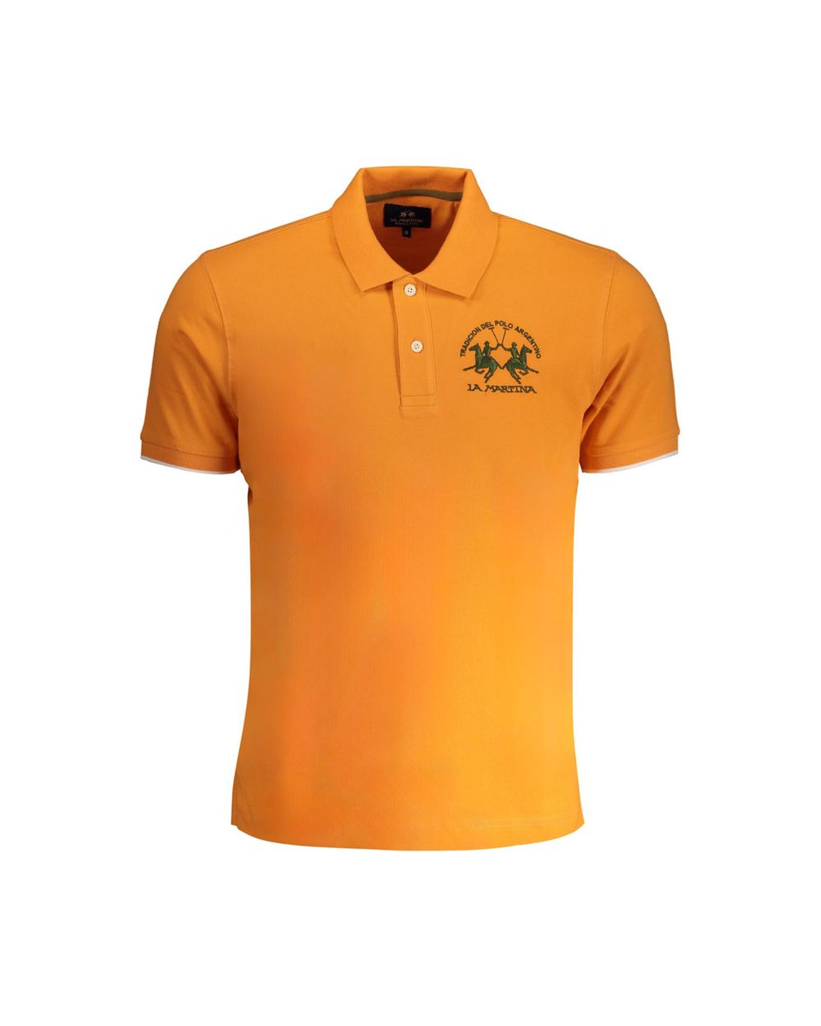 V539-LA-30449-XXL-202506170520-00 La Martina Men's Orange Cotton Polo Shirt - 2XL - Image 1