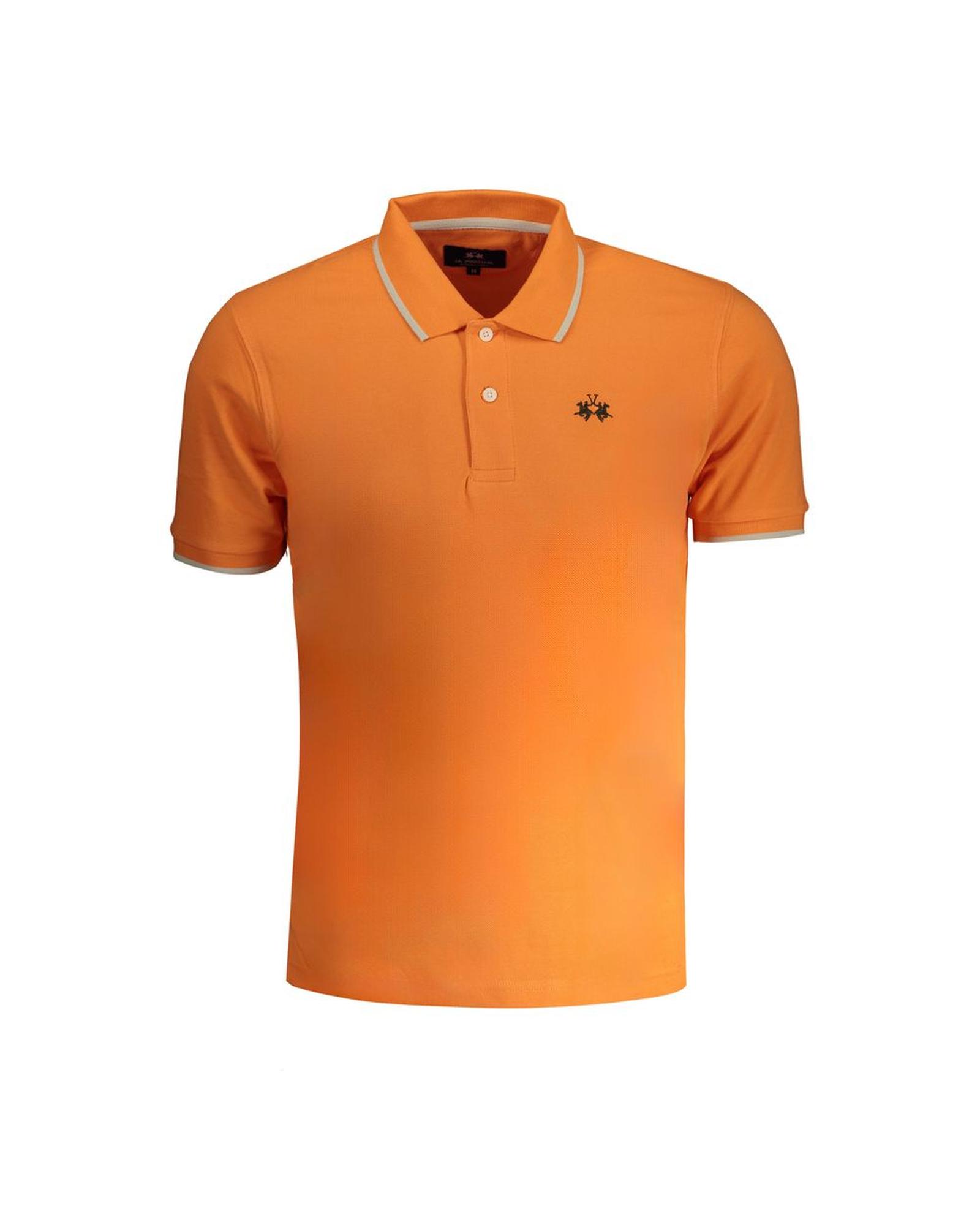 V539-LA-30453-XL-202506170522-00 La Martina Men's Orange Cotton Polo Shirt - XL - Image 1