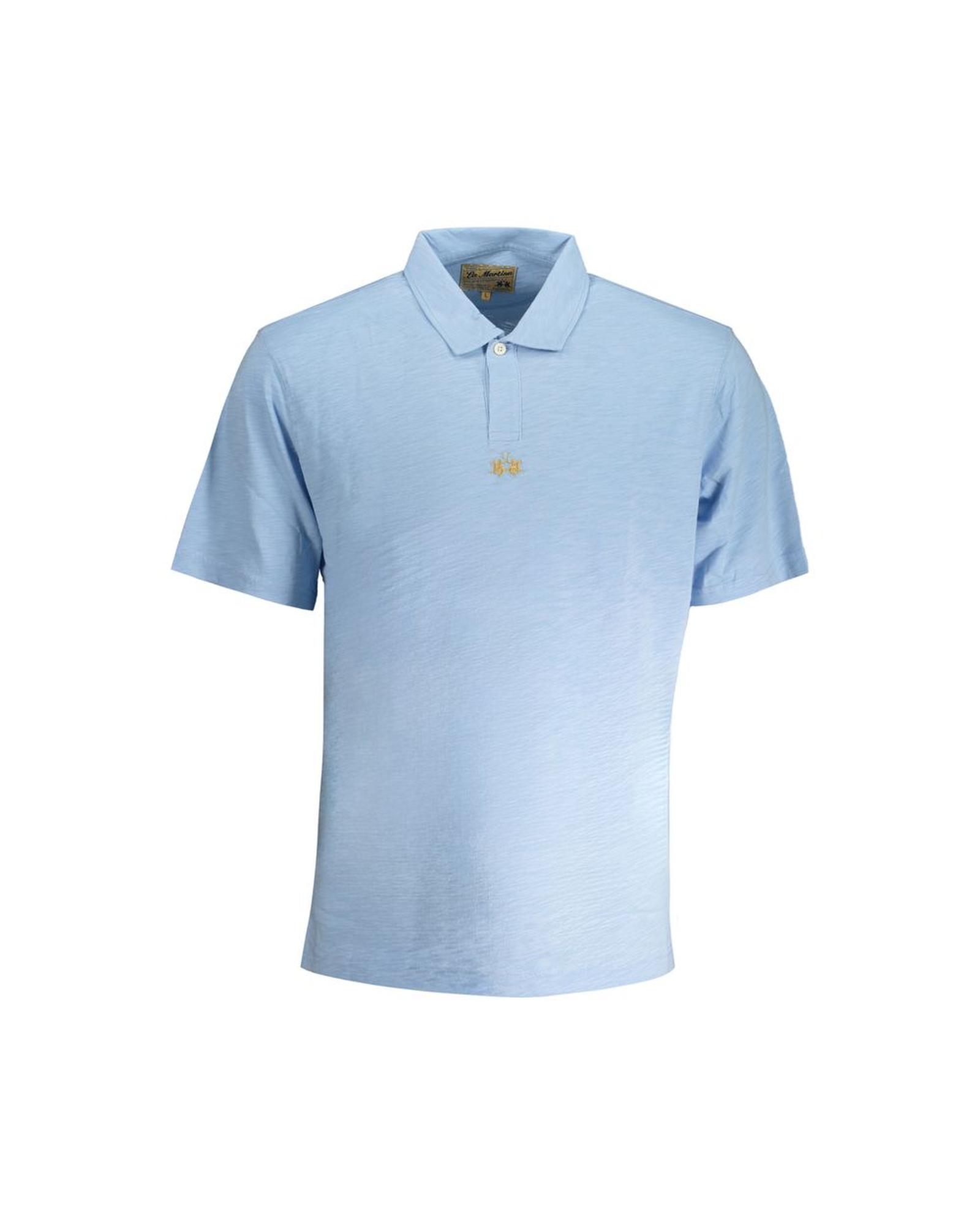 V539-LA-30464-L-202506170530-00 La Martina Men's Light Blue Cotton Polo Shirt - L - Image 1