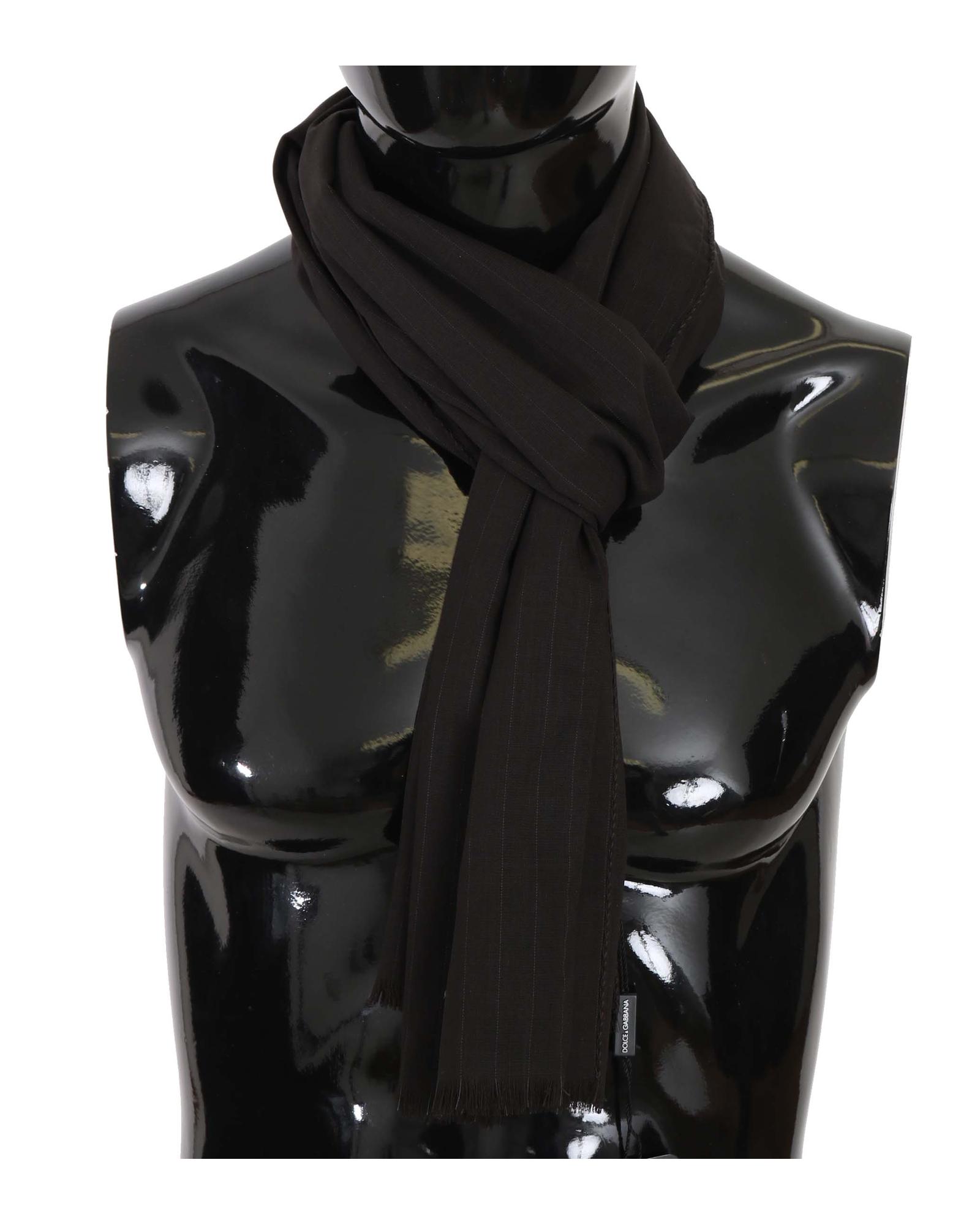 V539-MS5181-202509010735-00 Dolce & Gabbana Mens Striped Wool Scarf One Size Men - Image 1