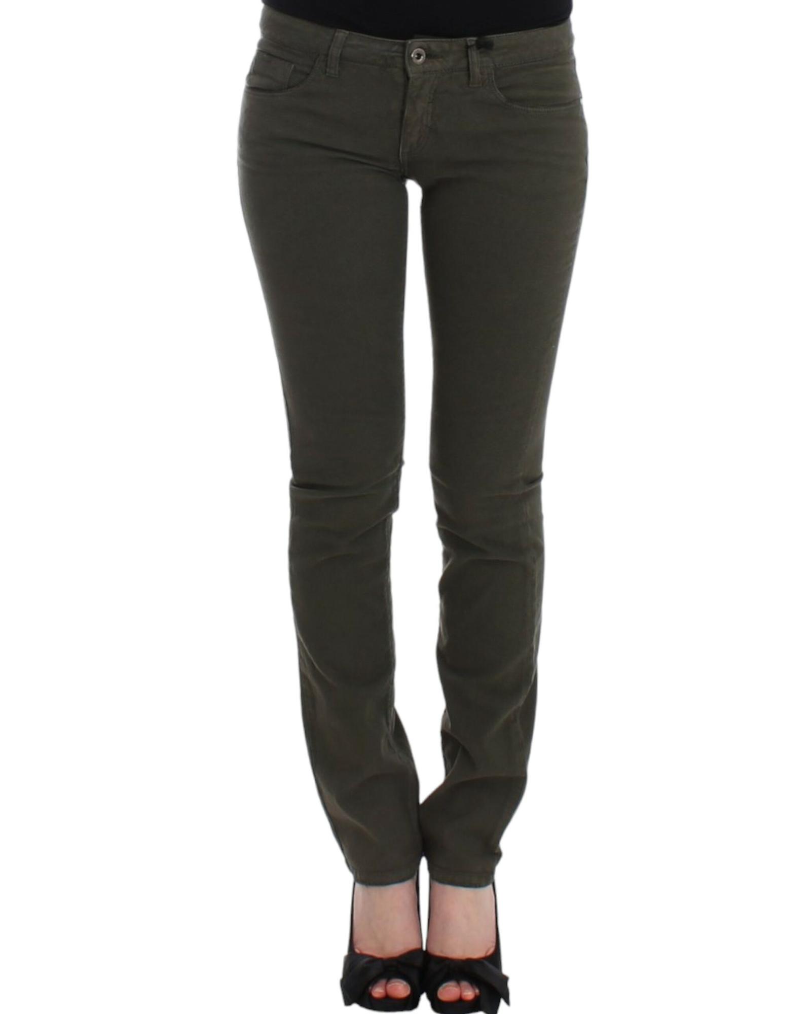 V539-SIG12555-1-202509010525-00 CNC Costume National Green Slim Leg Jeans W26 US Women - Image 1