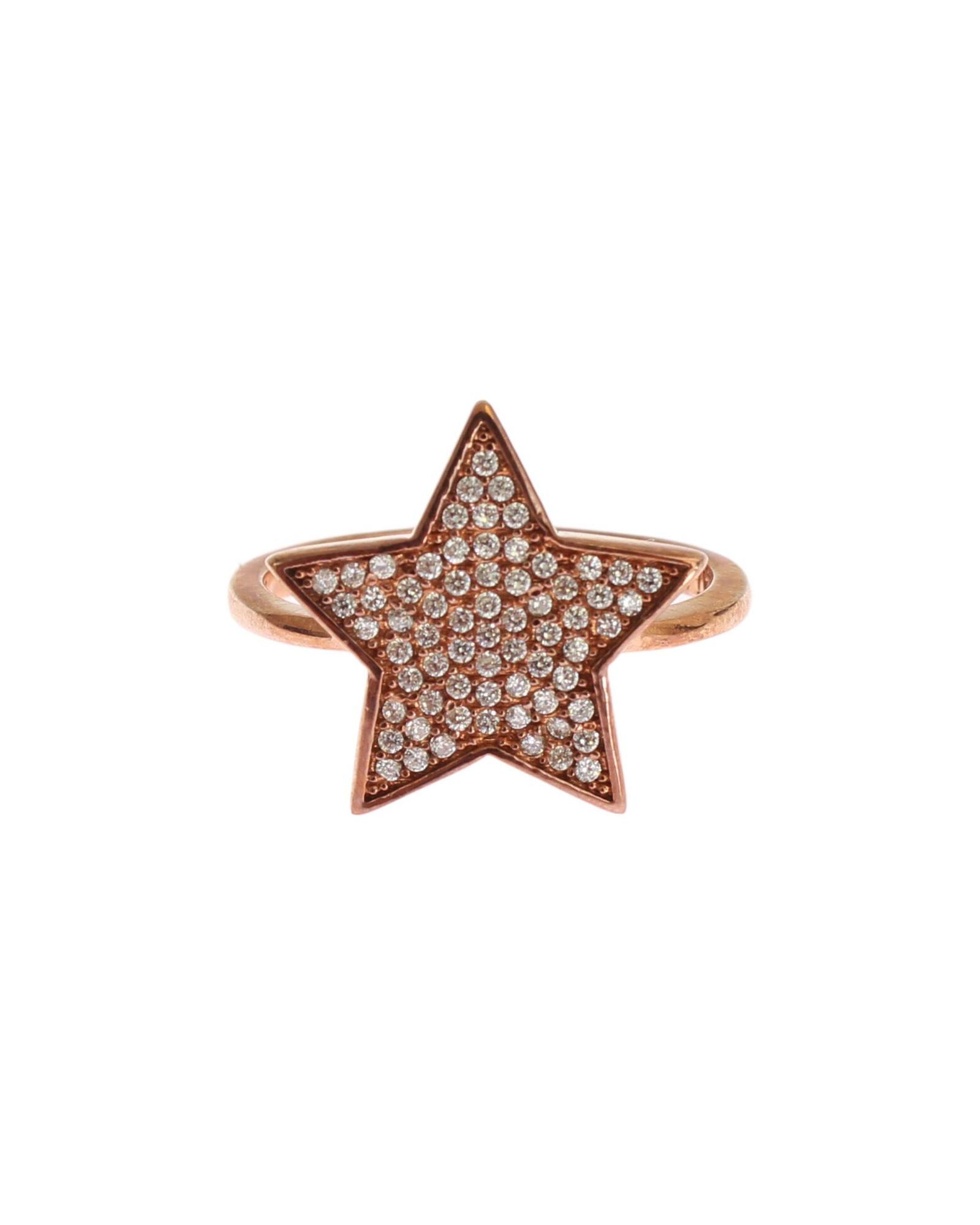 V539-SIG19101-US7-202509010130-00 Authentic NIALAYA Pink Gold Plated Sterling Silver Ring 54 EU Women - Image 1