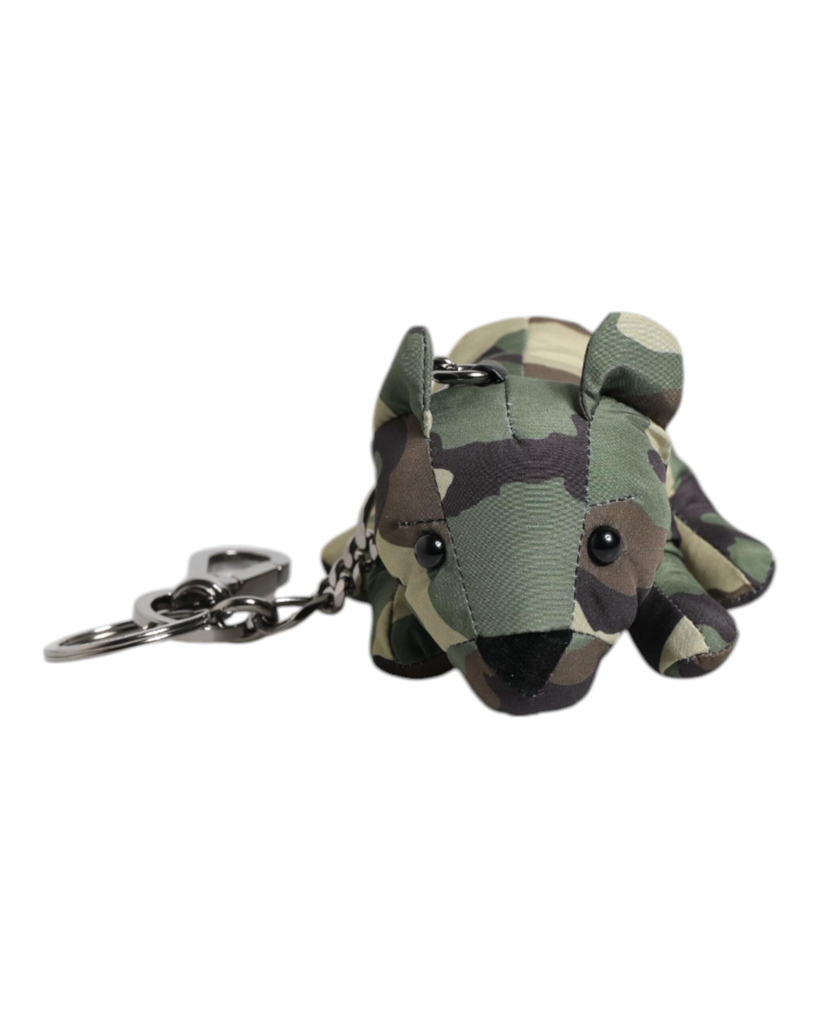 V539-SMY10696-202506180630-00 Dolce & Gabbana Men's Multicolor Camouflage Animal Silhouette Keychain Keyring - One Size - Image 1