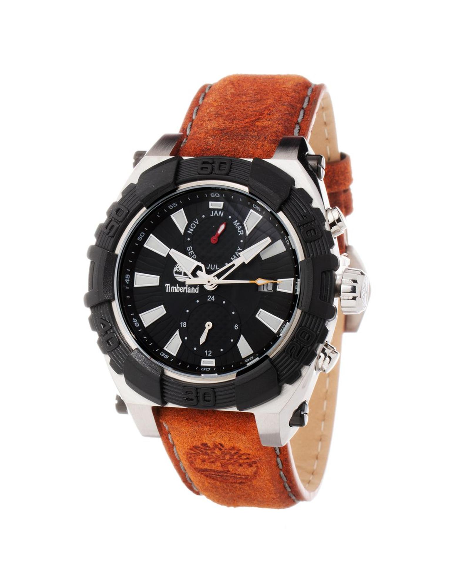 V539-TITBL1331JS02CAC-202506180546-00 Timberland Men's Brown Leather Watch - One Size - Image 1