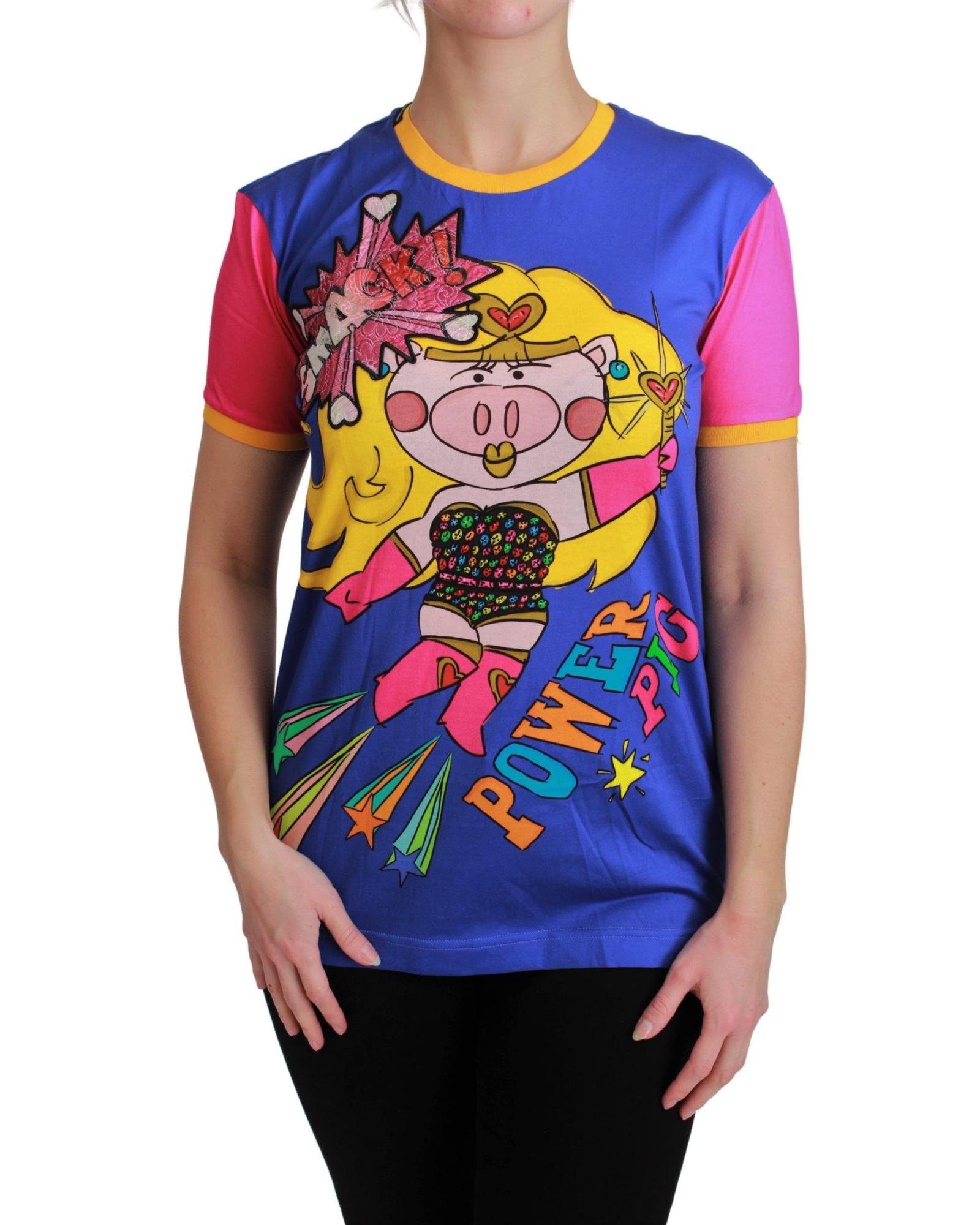 V539-TSH4553-44-202509010750-00 Dolce & Gabbana Year of the Pig 2019 Crewneck T-Shirt 44 IT Women - Image 1