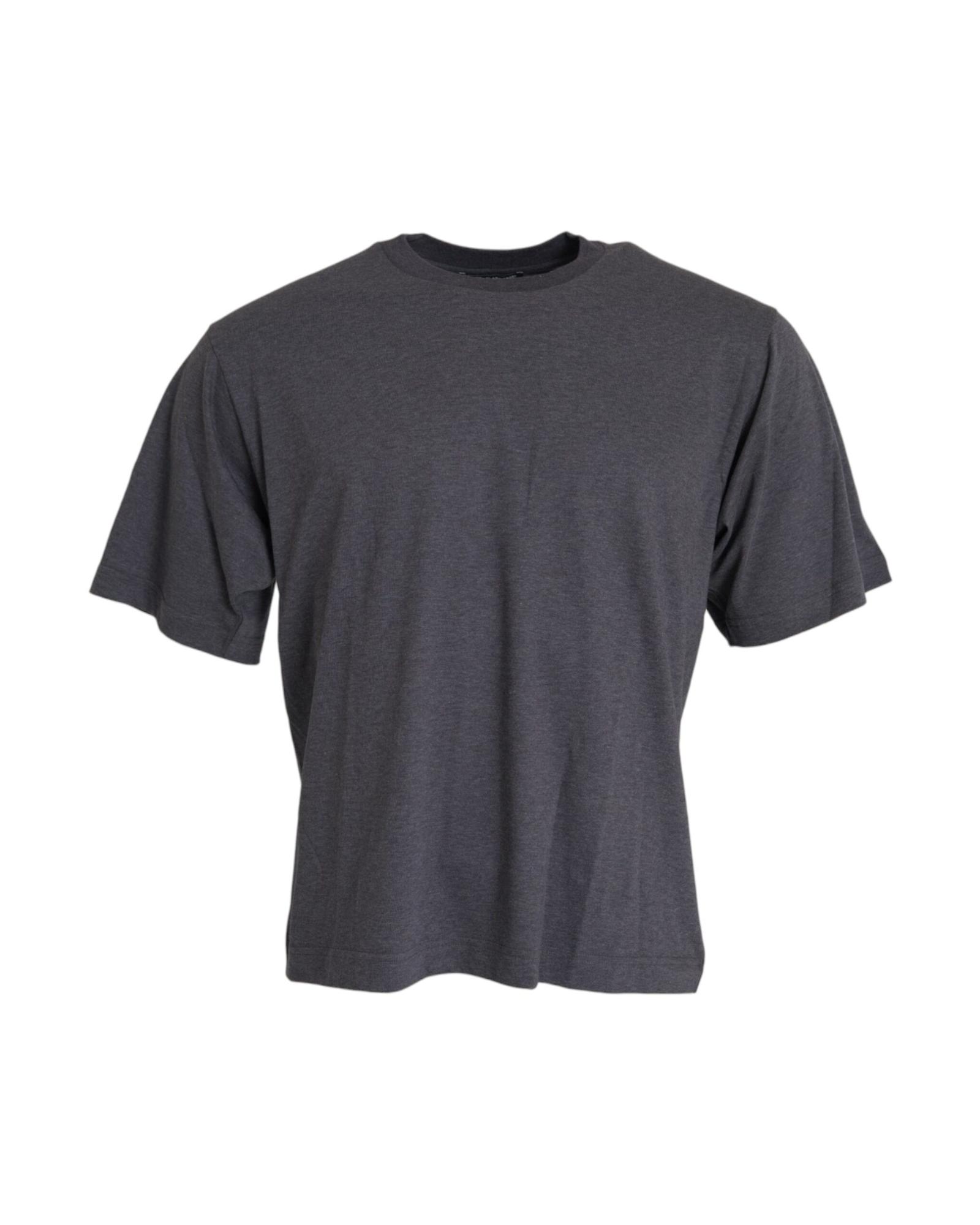 V539-TSH86256-48-202506181141-00 Dolce & Gabbana Men's Gray Cotton Round Neck Short Sleeve T-shirt - 48 IT - Image 1