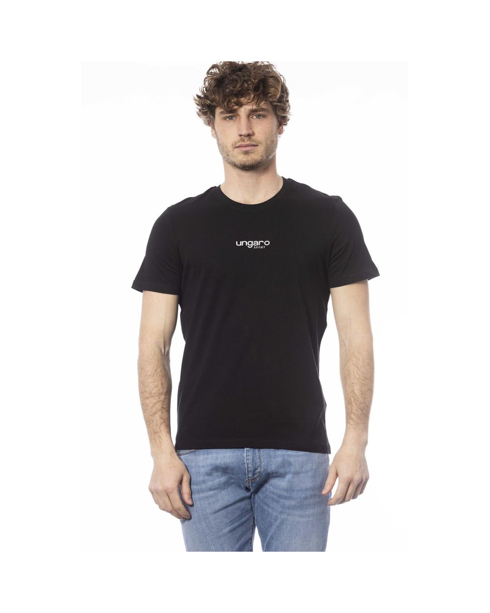 V539-UN-24067-M-202506111847-00 Ungaro Sport Men's Sleek Black Cotton Crew Neck T-Shirt - M - Image 1