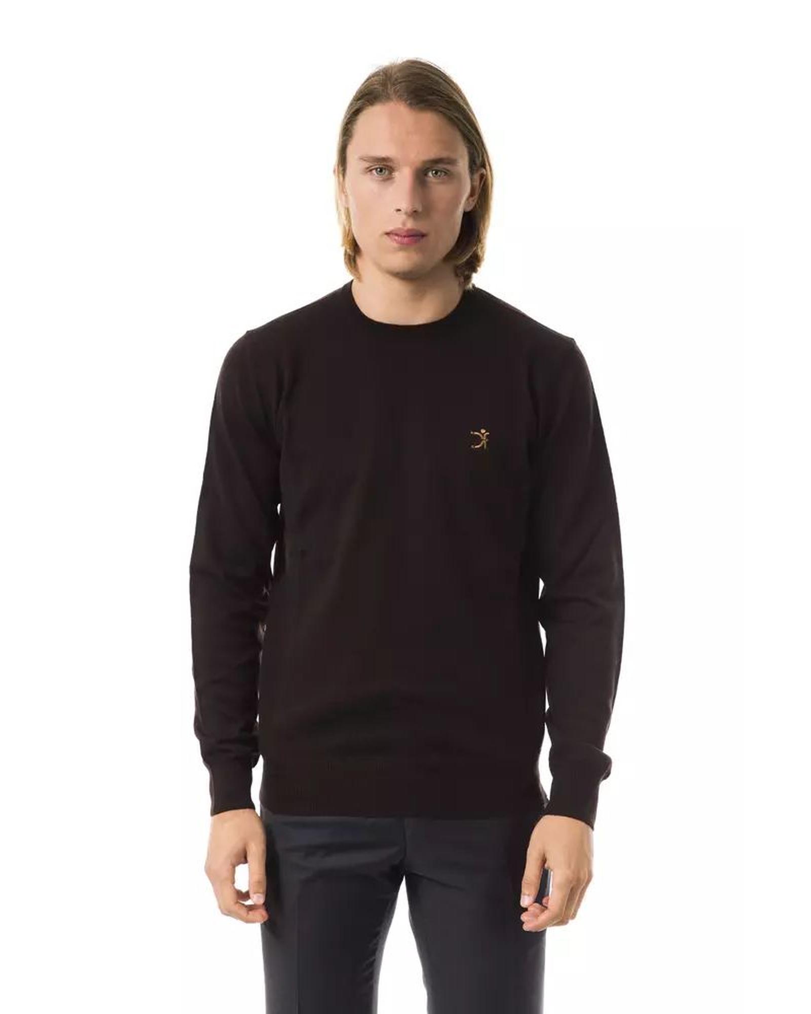 V539-UO-7815-XXL-202509010715-00 Embroidered Crew Neck Sweater in Extrafine Wool Merinos Fabric 2XL Men - Image 1