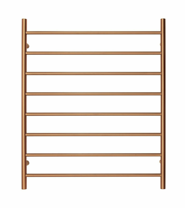V549-10085ROUNDBRUSHROSE-109633-00 Premium Brushed Rose Gold Towel Rack - 8 Bars, Round Design, AU Standard, 1000x850mm Wide - Image 1