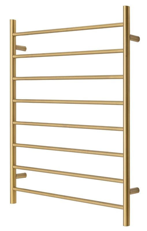 V549-10085ROUNDGOLD-109652-00 Premium Brushed Gold Towel Rack - 8 Bars, Round Design, AU Standard, 1000x850mm Wide - Image 1