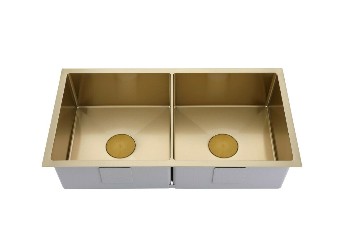 V549-8645GOLD2-91096-07 2023 Burnished Brass Gold stainless steel 304 double bowl kitchen sink - Image 1