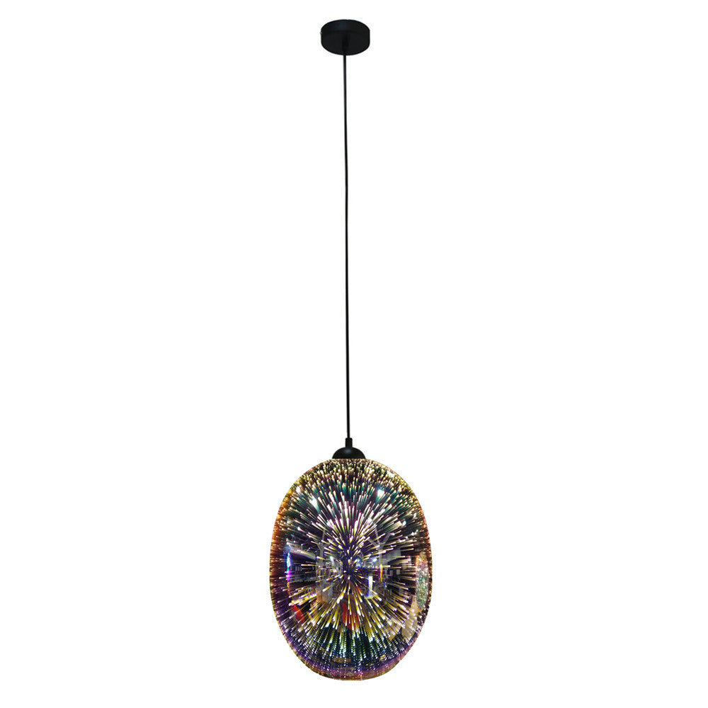 V558-LL002PL026CP-202505080926-00 Moravian Glass Oval Pendant Light - Copper - Image 1