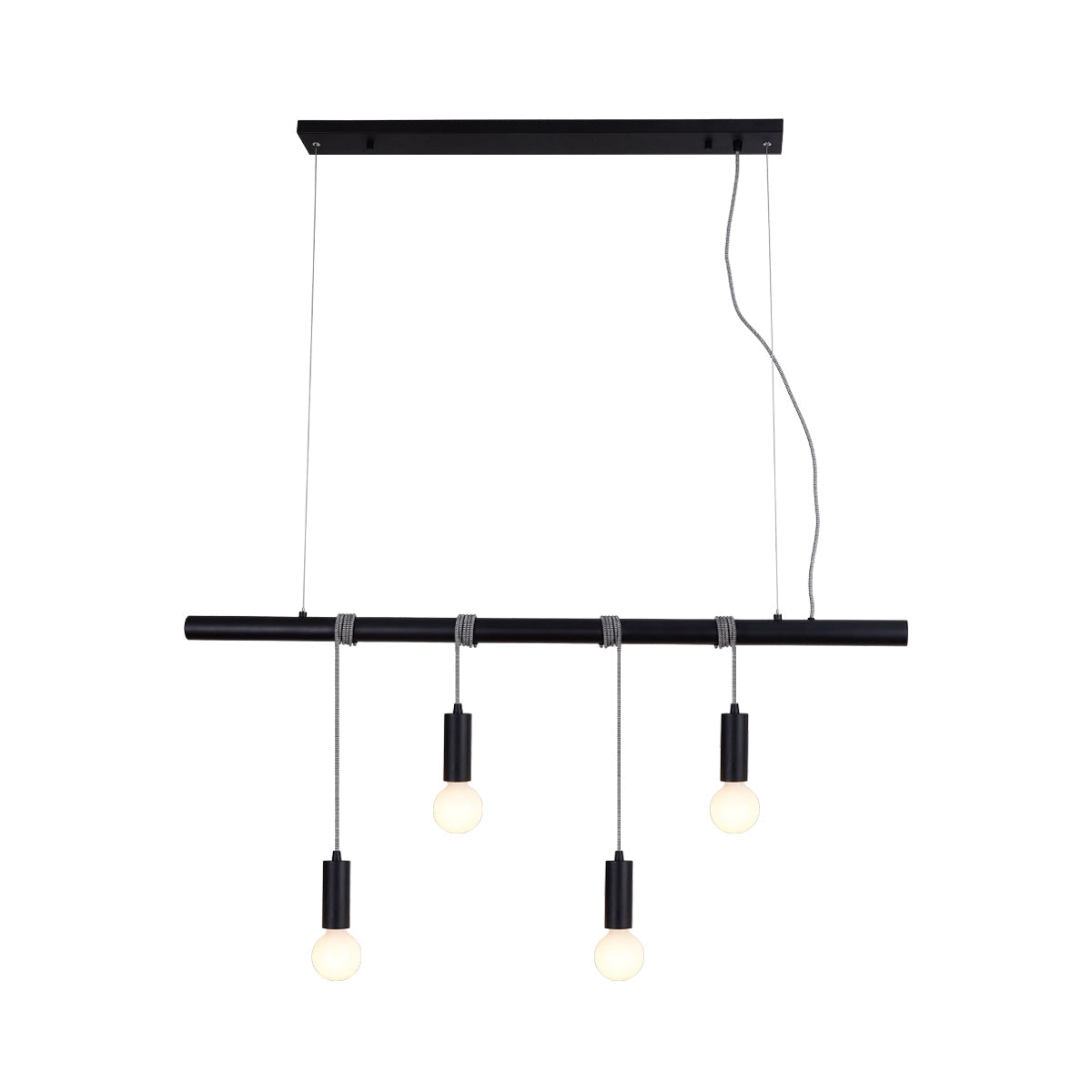 V558-LL002PL071B-95199-00 Bikkel 4 Lights Pendant Light - Black - Image 1