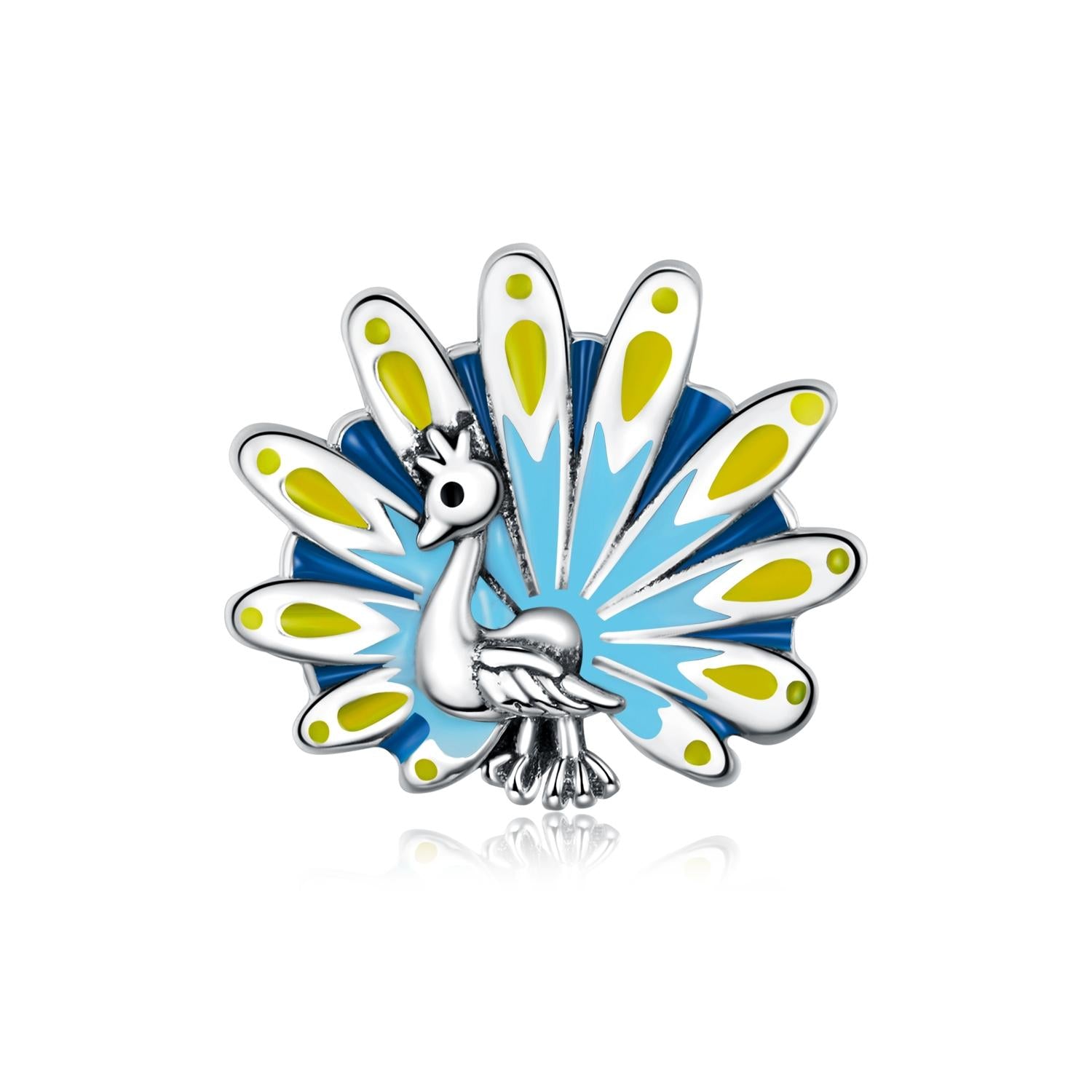 V562-006800ADE-202504111711-00 925 Sterling Silver Peacock Bead Bracelet & Necklace Set - Image 1