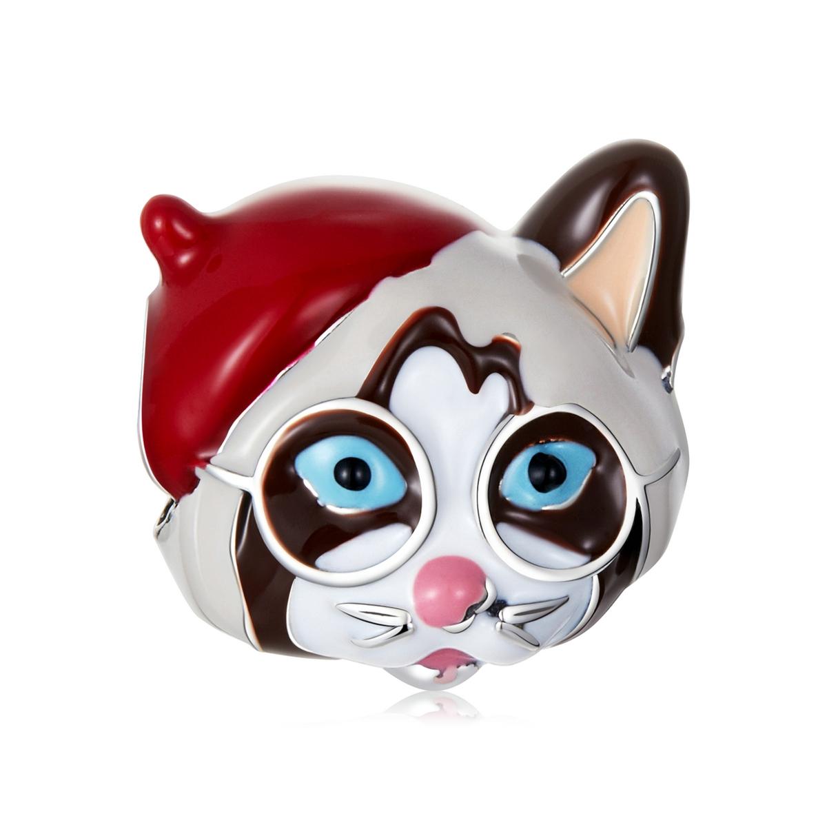 V562-0674200ADE-202504111710-00 925 Sterling Silver Siamese Cat Bead For Diy Bracelet Or Necklace - Image 1