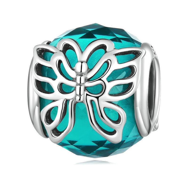 V562-1008323060DBT-202504111942-00 925 Sterling Silver Butterfly Bracelet With Insect Pattern Beads - Image 1