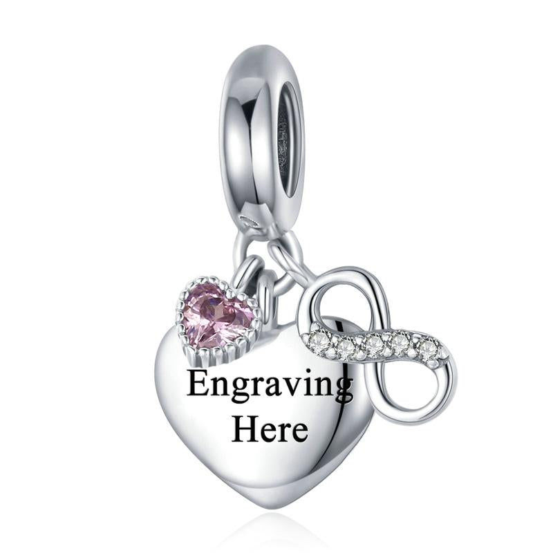 V562-1024723060DBT-202504111836-00 925 Sterling Silver Endless Heart Zircon Bracelet Pendant - Image 1