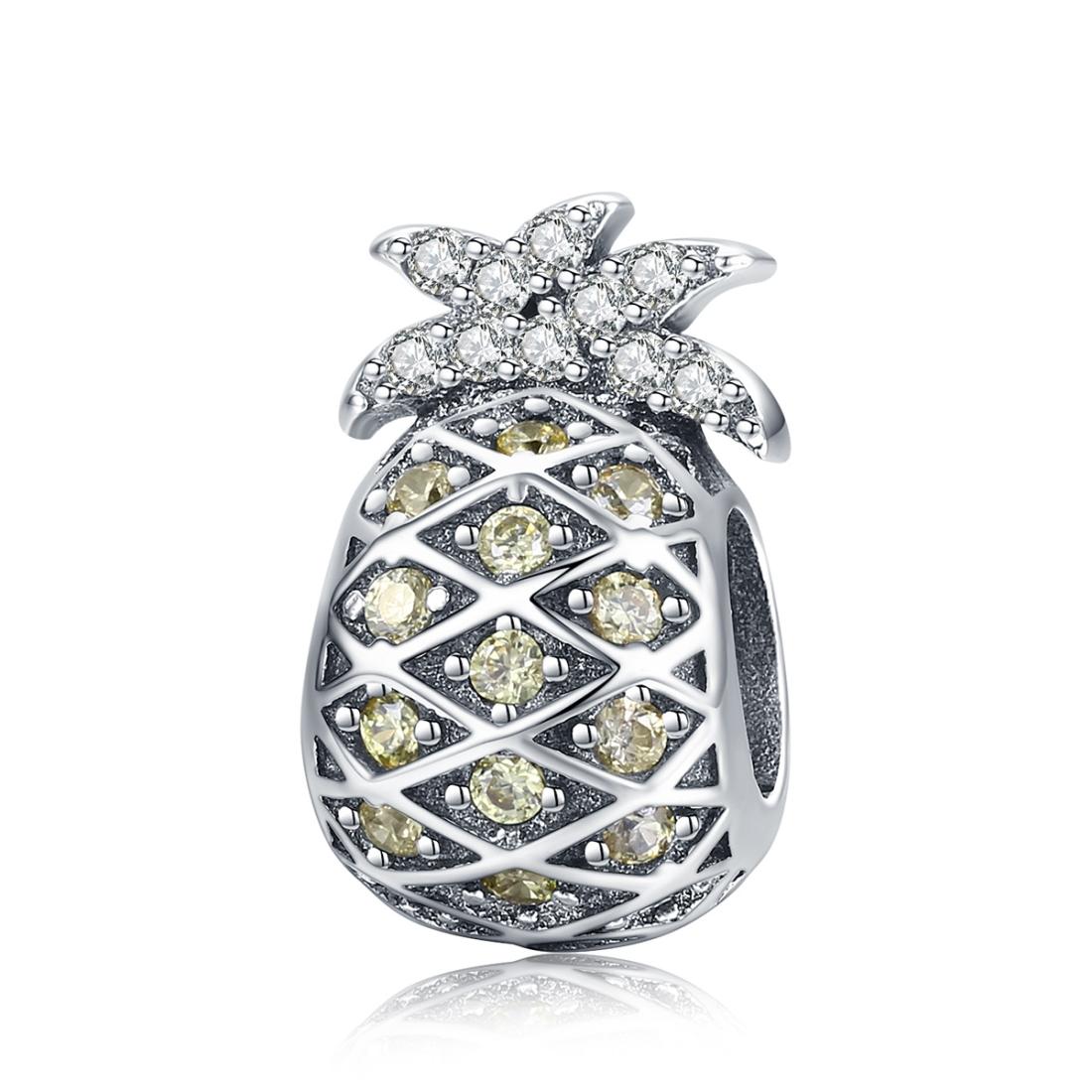 V562-10644600ADE-202504111810-00 925 Sterling Silver Summer Pineapple Beads For Bracelet Or Necklace Diy Style - Bead - Image 1