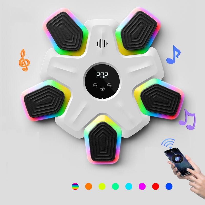 V562-1065335060DBT-202503041806-00 Bluetooth Music Boxing Machine - 4 Modes 9 Speeds Colourful Lights - Only Machine White - Image 1