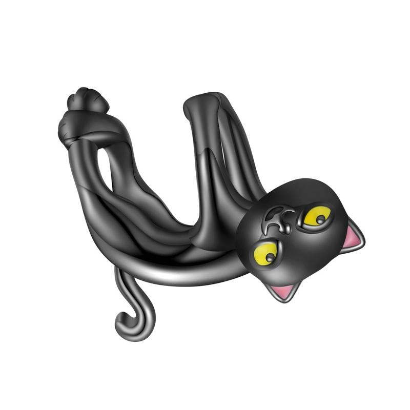 V562-1076592060DBT-202504111645-00 Black Electroplated Cat Bead Diy Kit - Image 1