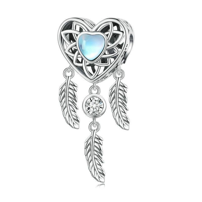 V562-1092023060DBT-202504111745-00 925 Sterling Silver Zircon Heart Dreamcatcher Bracelet - Image 1
