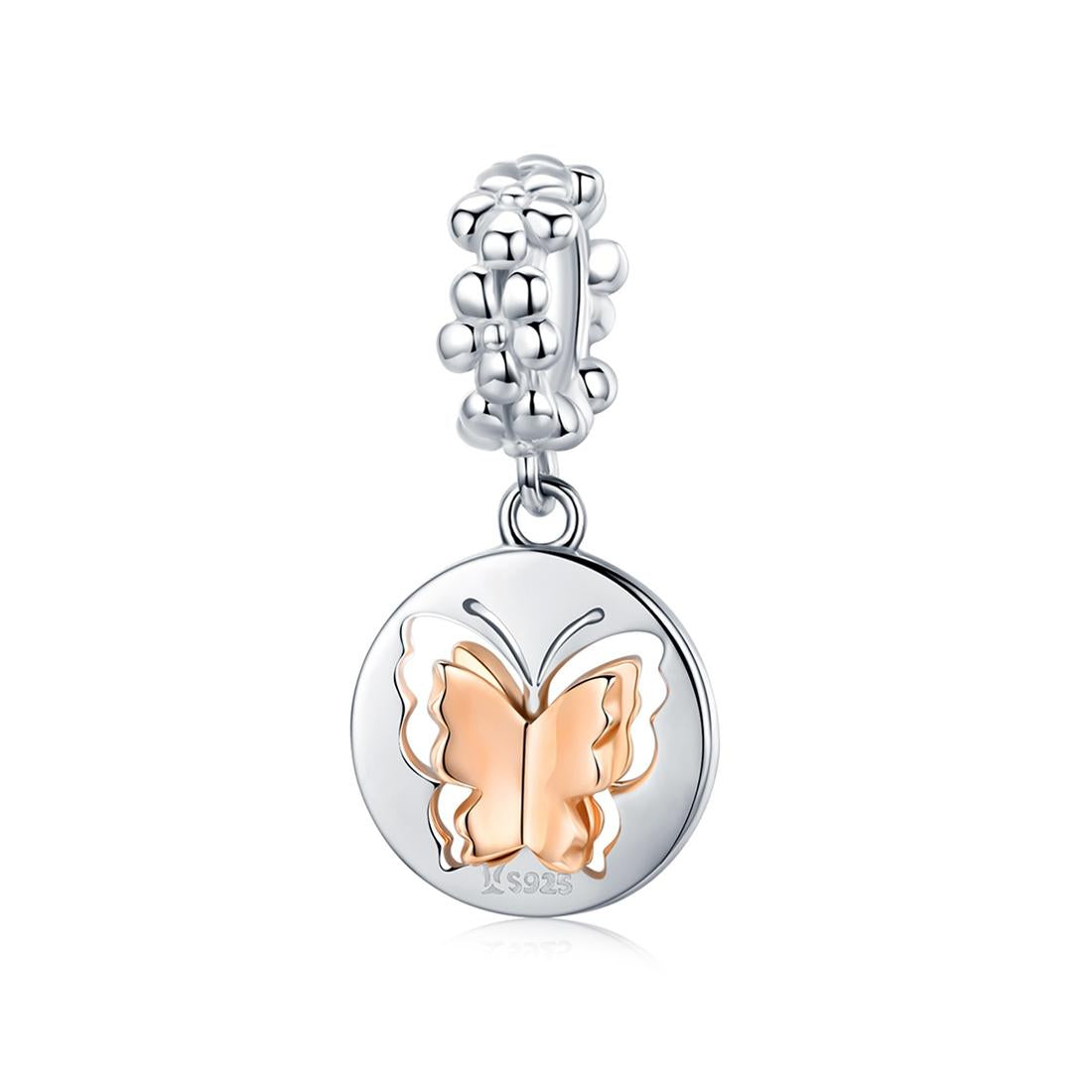 V562-164600ADE-202504111722-00 925 Sterling Silver Gold Butterfly Pendant For Diy Bracelets & Necklaces - Image 1