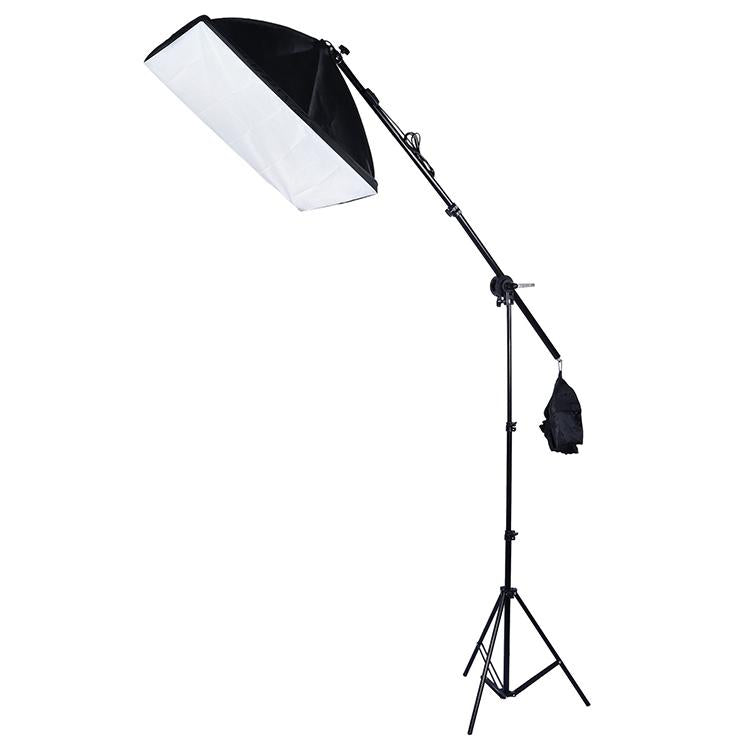 V562-1990ACD-202503061915-00 Single Light Softbox Set With Tripod And Arm Jib For Studio Flash - Image 1