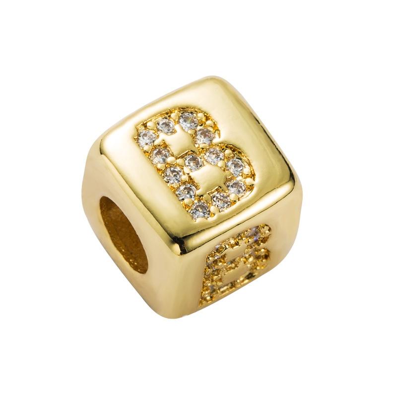 V562-2000396240DBT-202504112021-00 Brass Micro Inlaid Couple Red String Diy Bracelet English Letter Beads Pull Style - B - Image 1