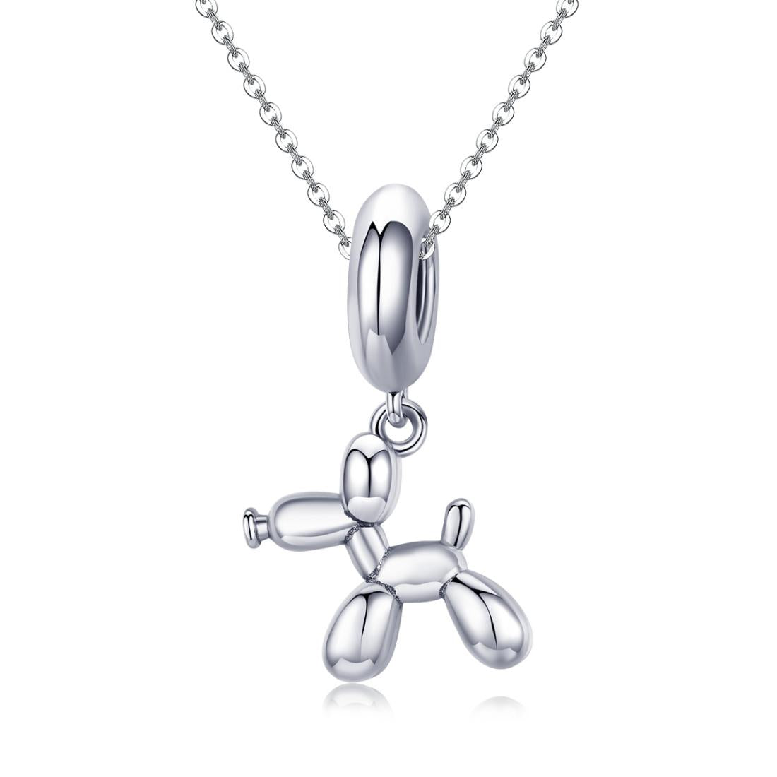 V562-2011386240DBT-202504111825-00 925 Sterling Silver Balloon Dog Charm For Diy Bracelets Bead+Chain Style - Bead + Chain - Image 1
