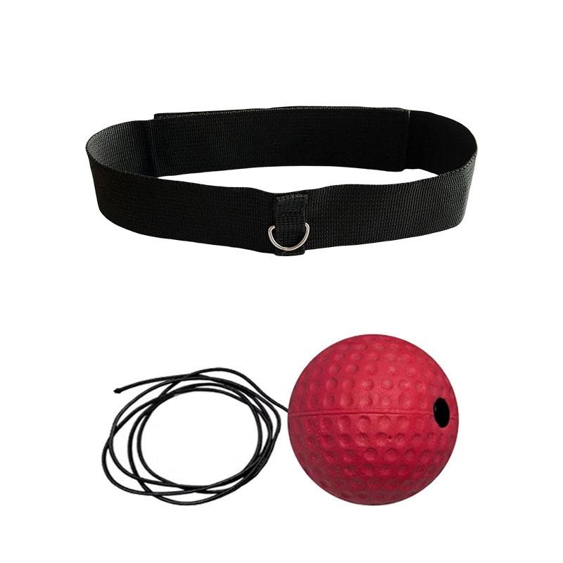 V562-2019955060DBT-202503072145-00 Indoor Boxing Reflex Training Ball With Headband - Black Pu Speed Ball - Rubber Ball Red - Image 1