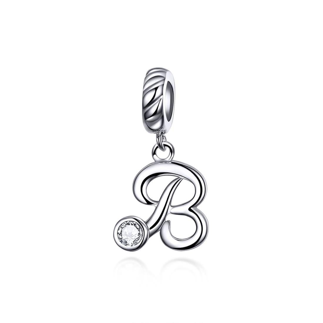 V562-20371600ADE-202504111806-00 925 Sterling Silver Personalized Letter Pendant For Diy Bracelets And Necklaces Style - B - Image 1