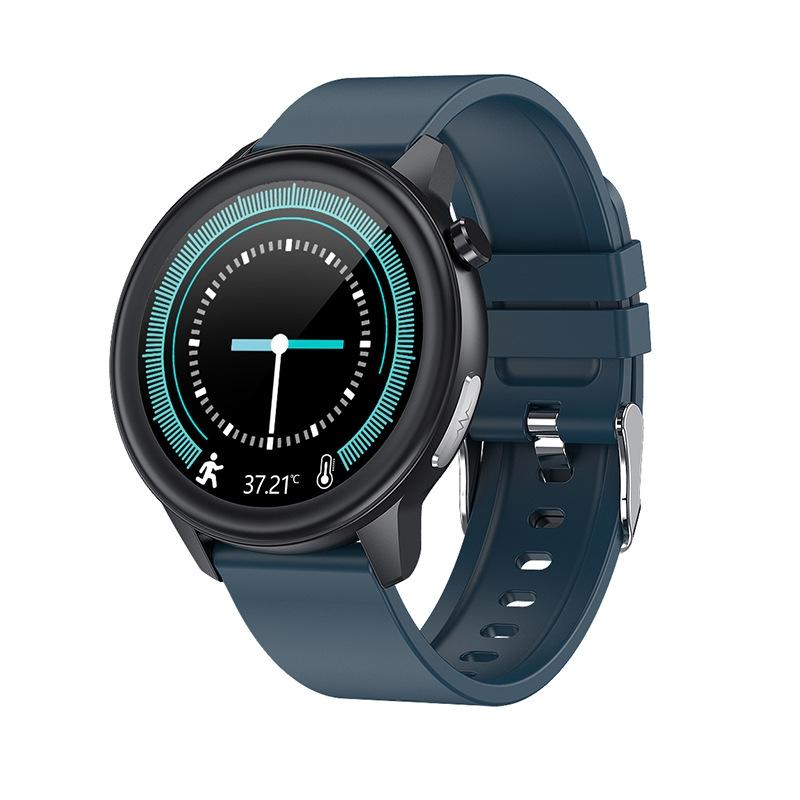 V562-2062632060DBT-202504251916-00 1.3 Inch Blue Silicone Heart Rate Smart Watch - Image 1