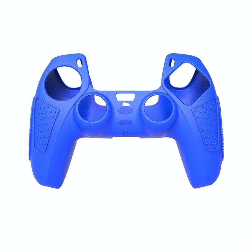 V562-2087474060DBT-202504181915-00 Black Silicone Protective Case for Ps5 Gamepad - Anti-skid Cover - Blue - Image 1